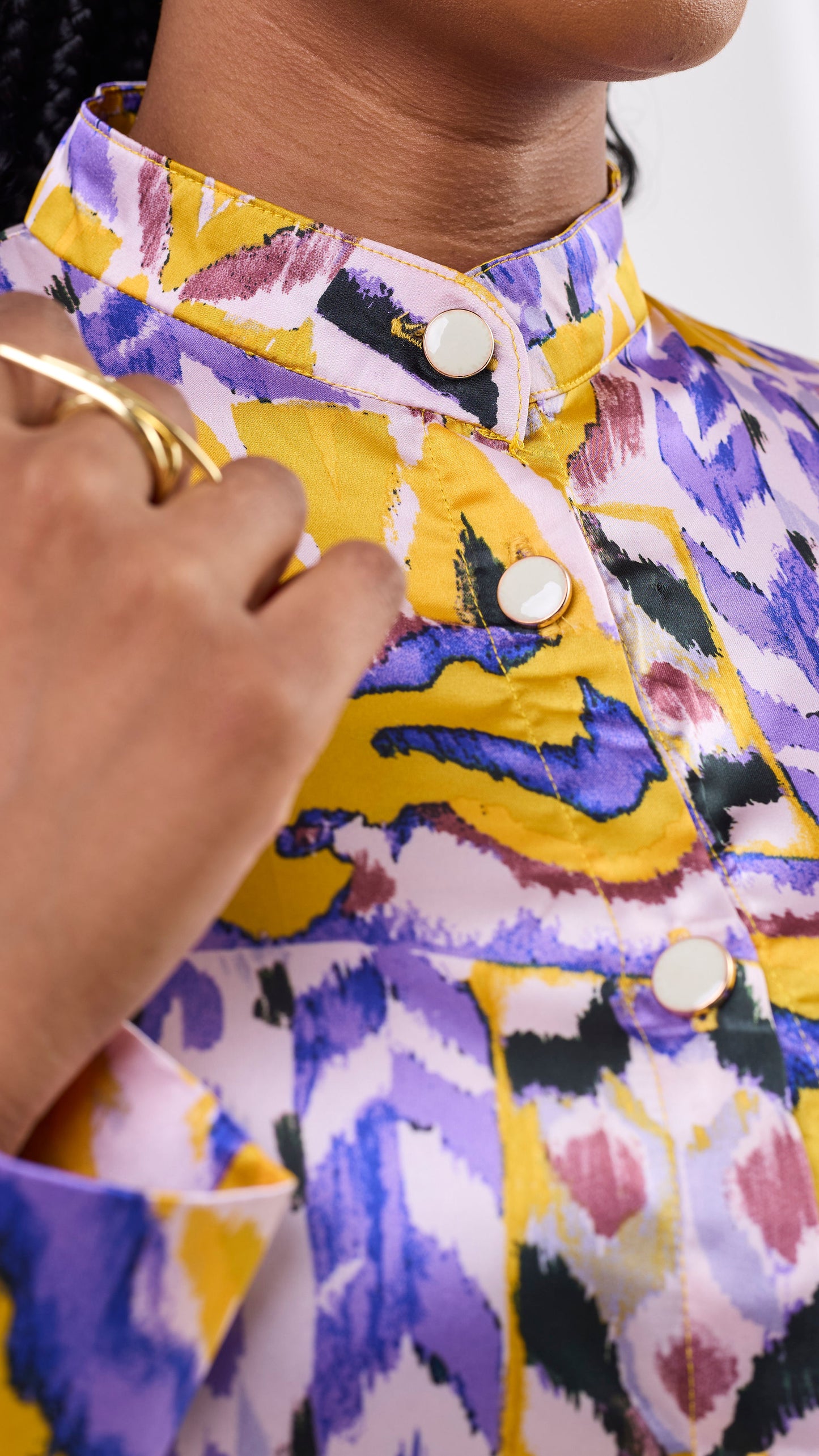 Lulu Two Piece Set - Abstract Purple and Yellow Print