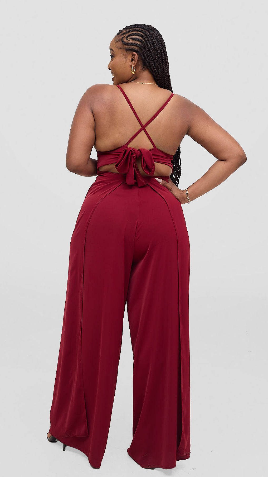 Amara Wrap Jumpsuit - Maroon