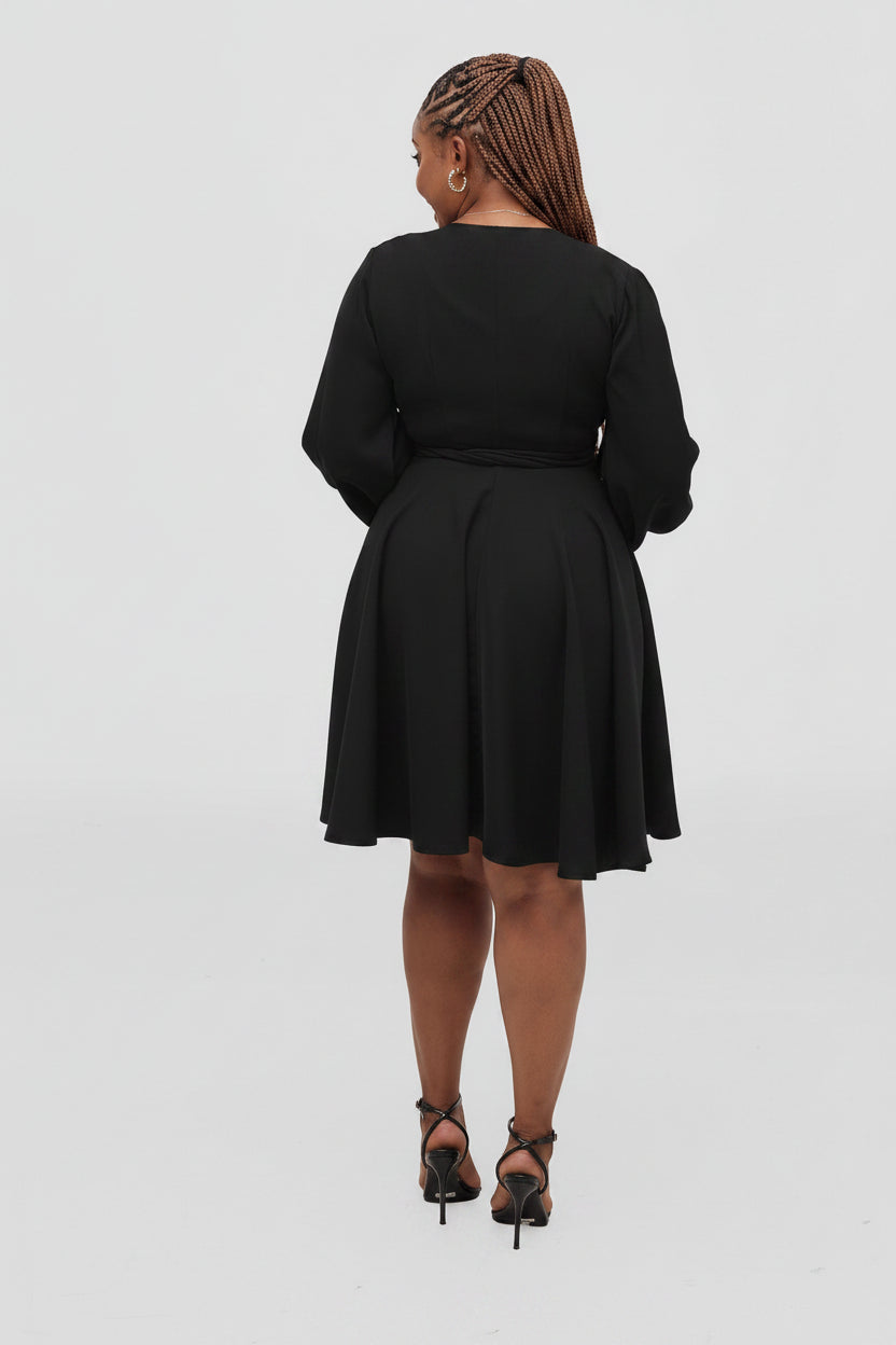 Adele Wrap Dress - Black
