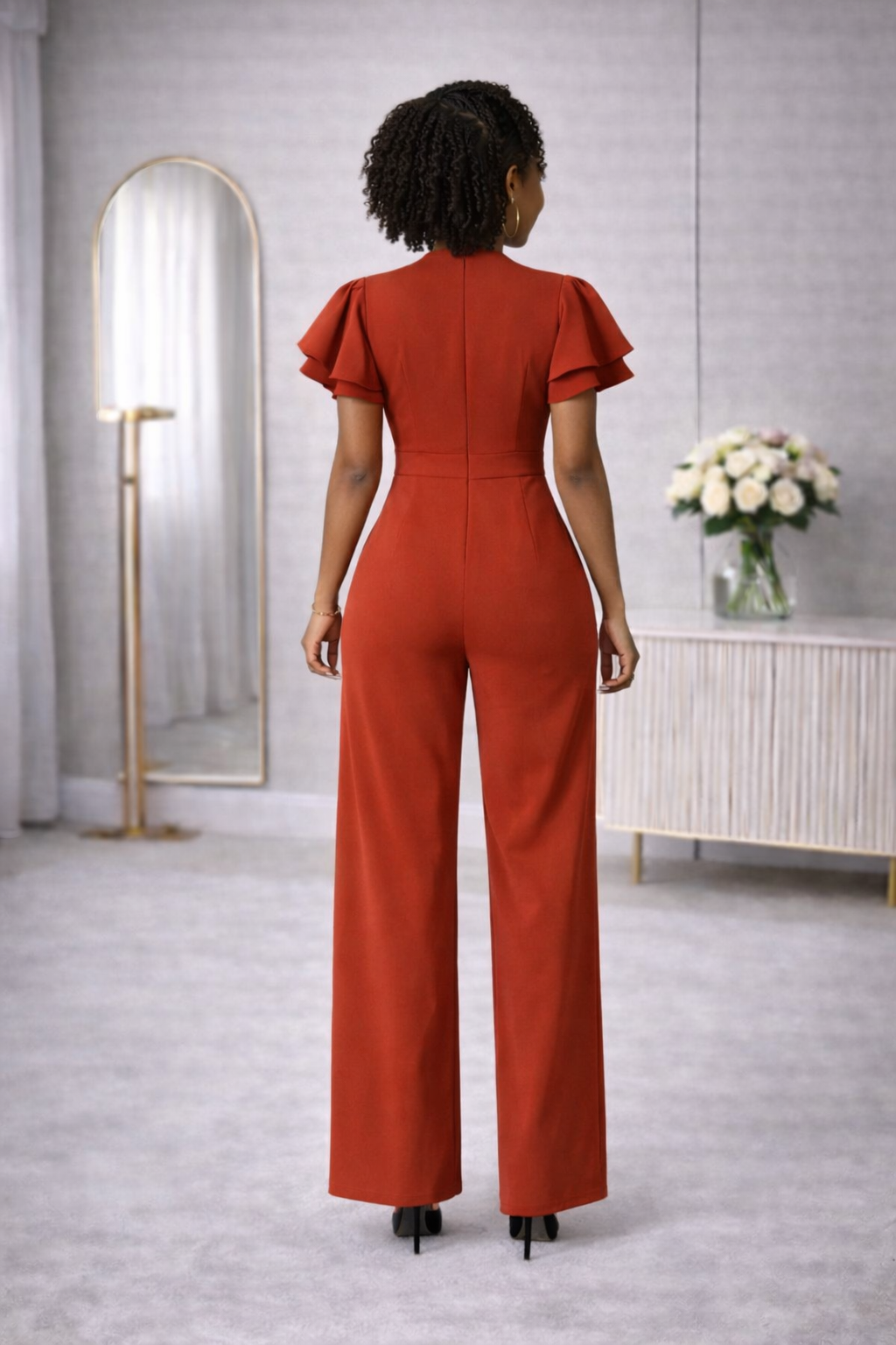 Ela Offcial Jumpsuit - Rust Brown