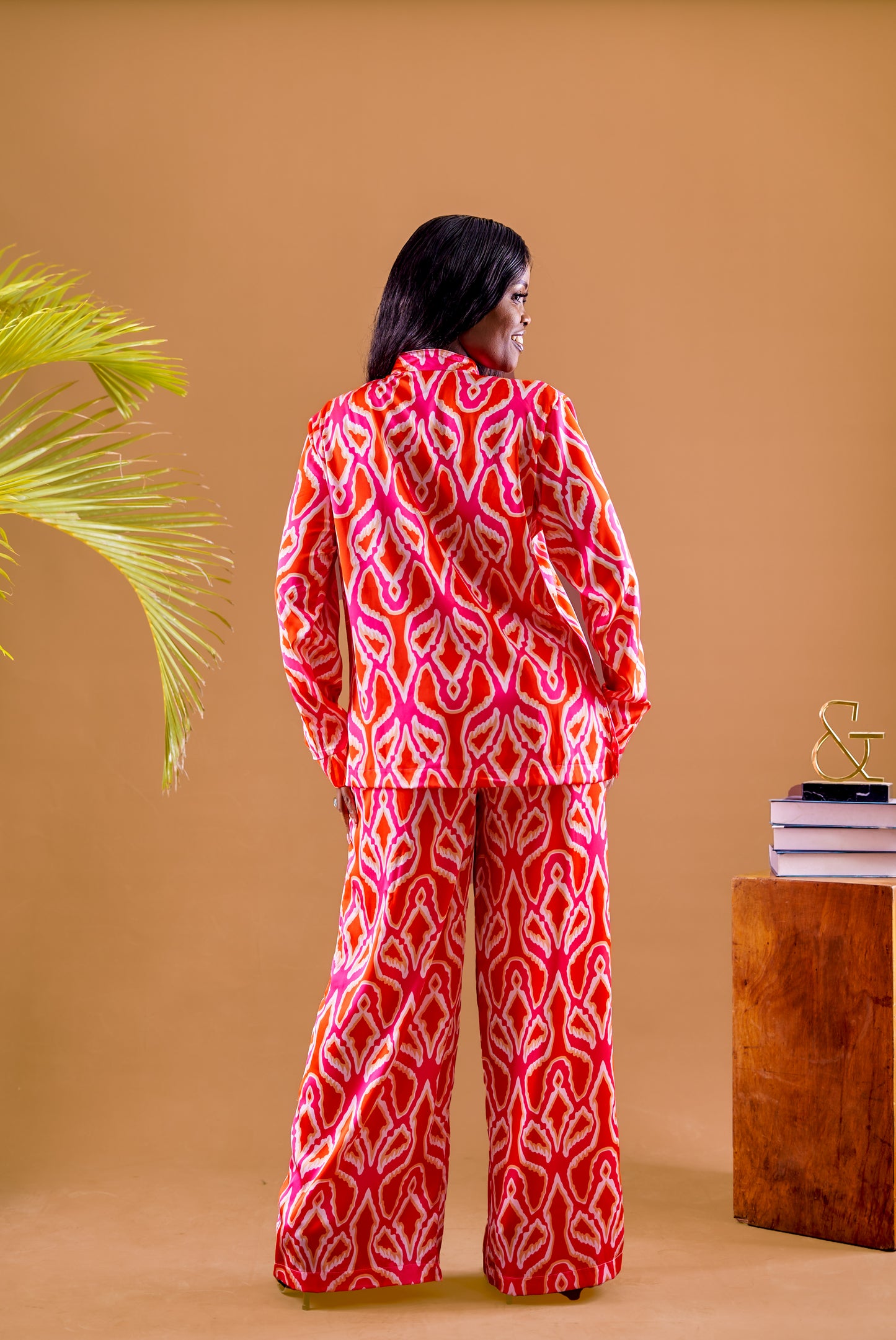 Lulu Two Piece Set - Abstract Red and White Print