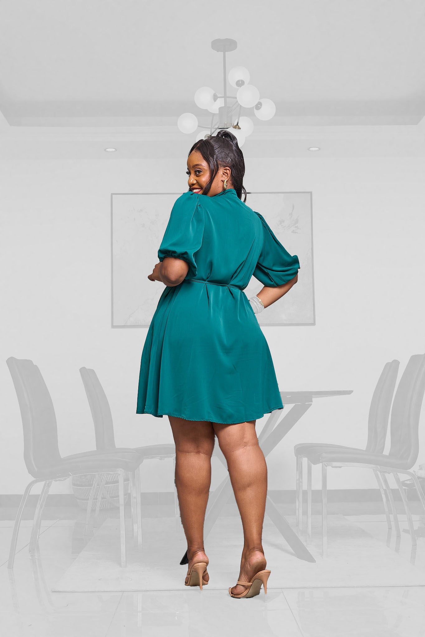 Lyla Shift Dress - Emerald Green