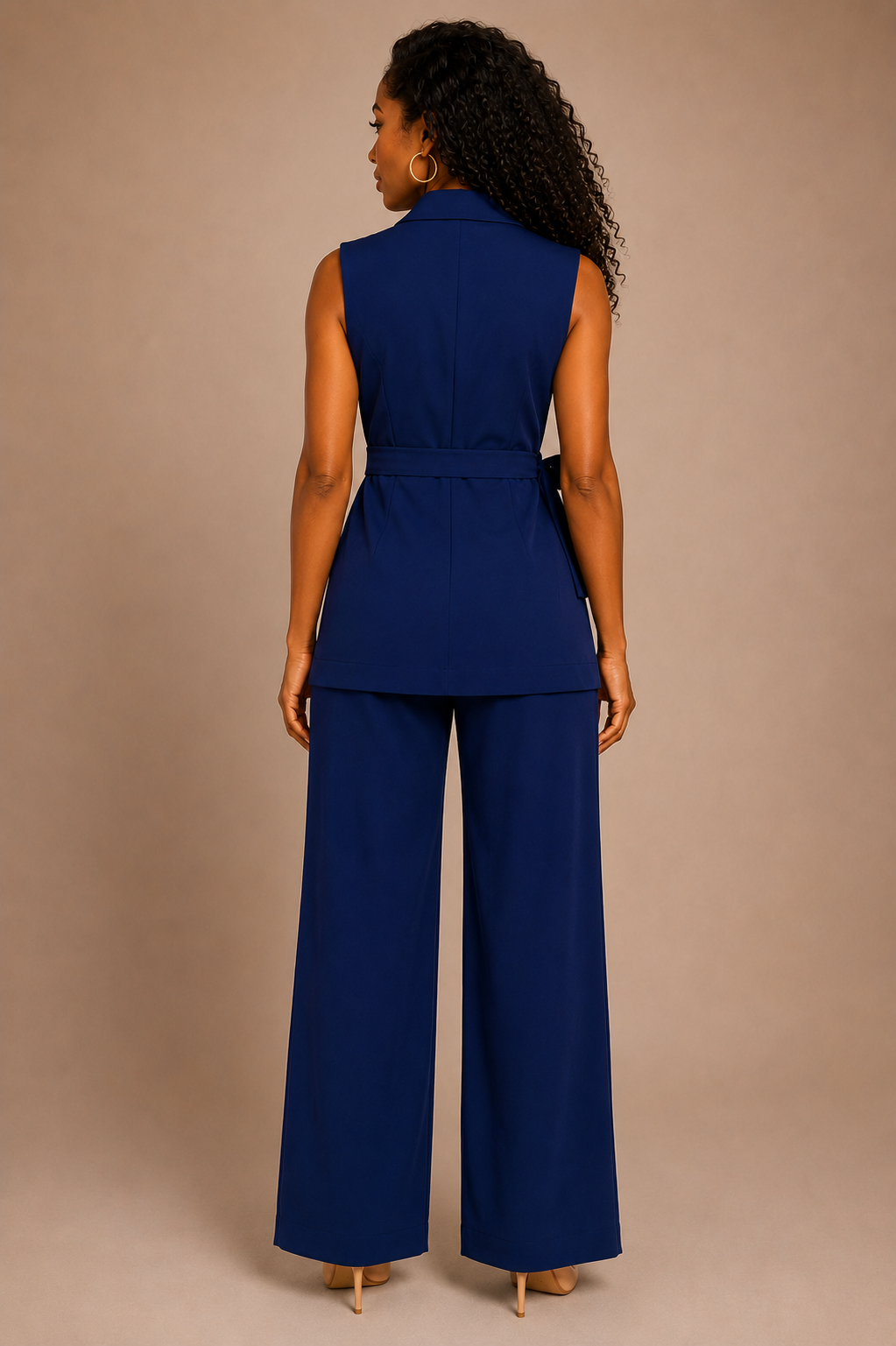 The Victoria Wide-Leg Pants - Navy Blue