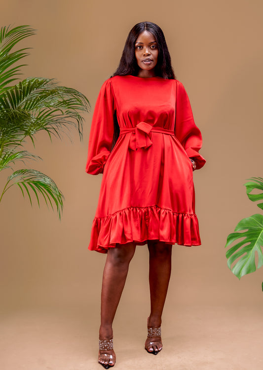 Valerie Shift Dress - Red