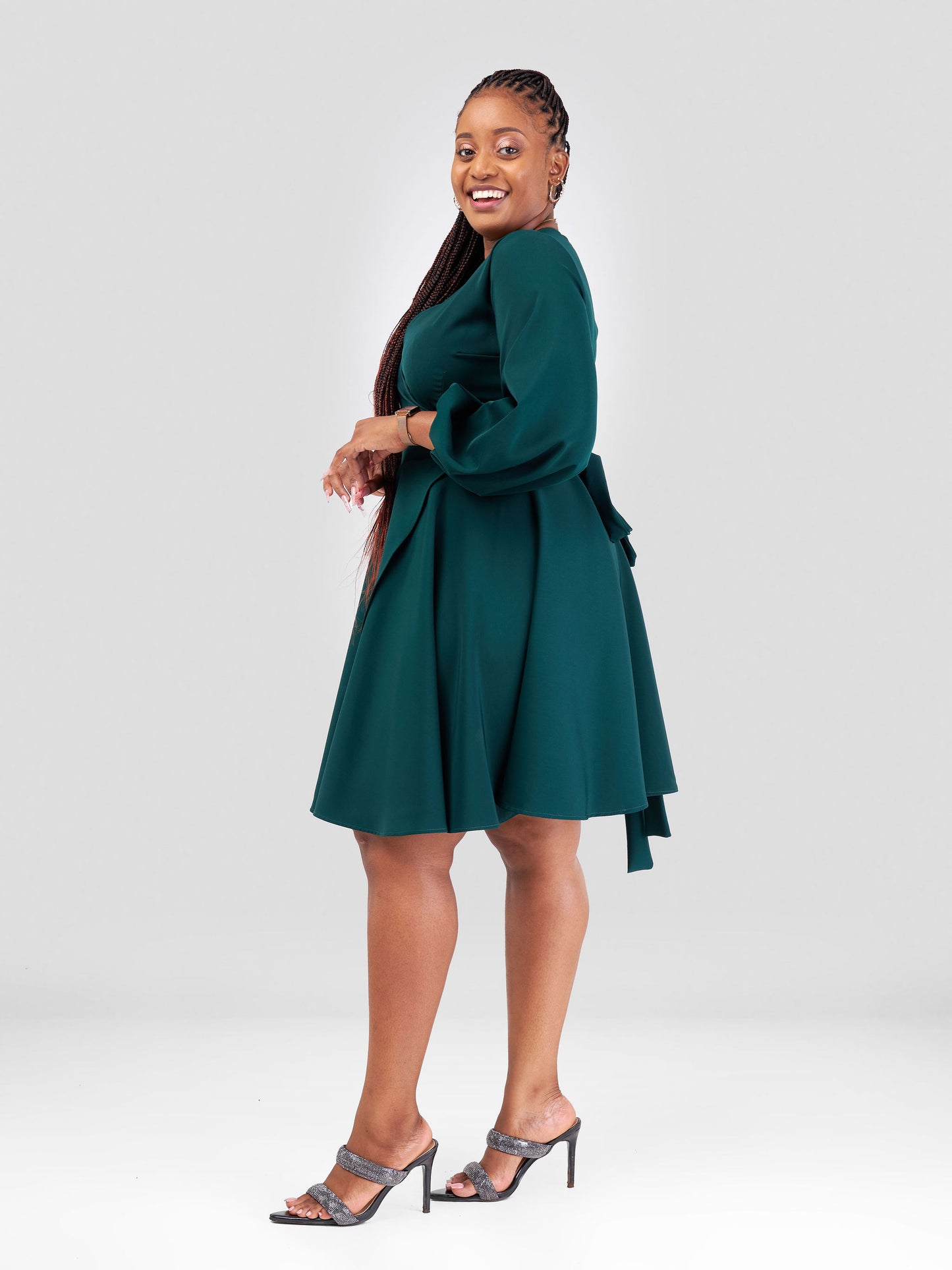 Adele Wrap Dress - Emerald Green