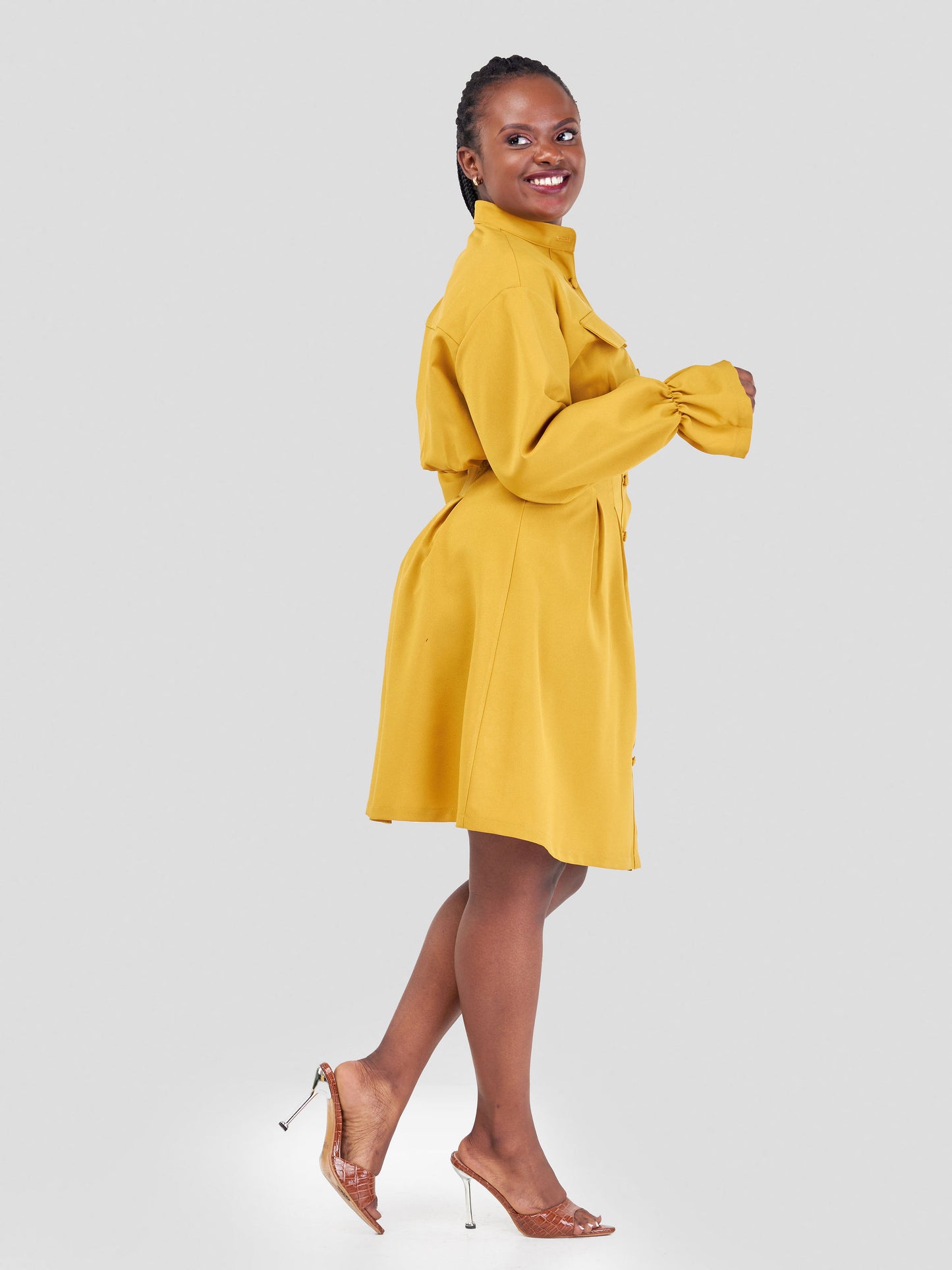 Mia Shift Dress - Mustard