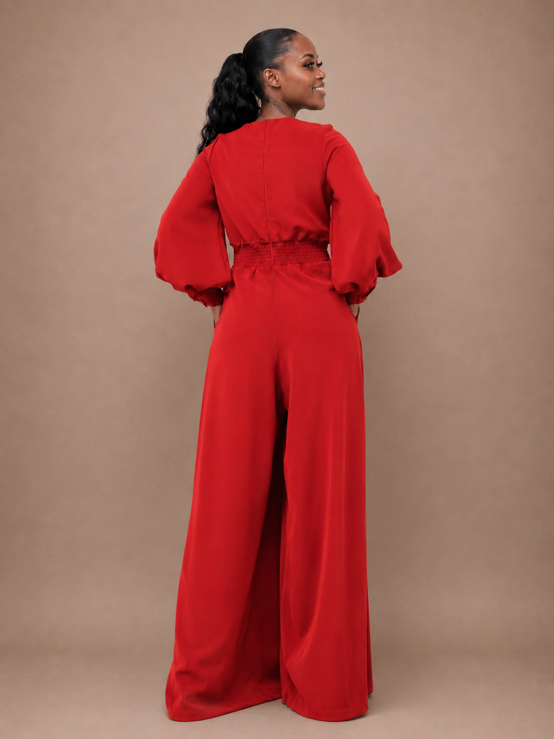 Nova Wide Leg Jumpsuit - Rust Brown
