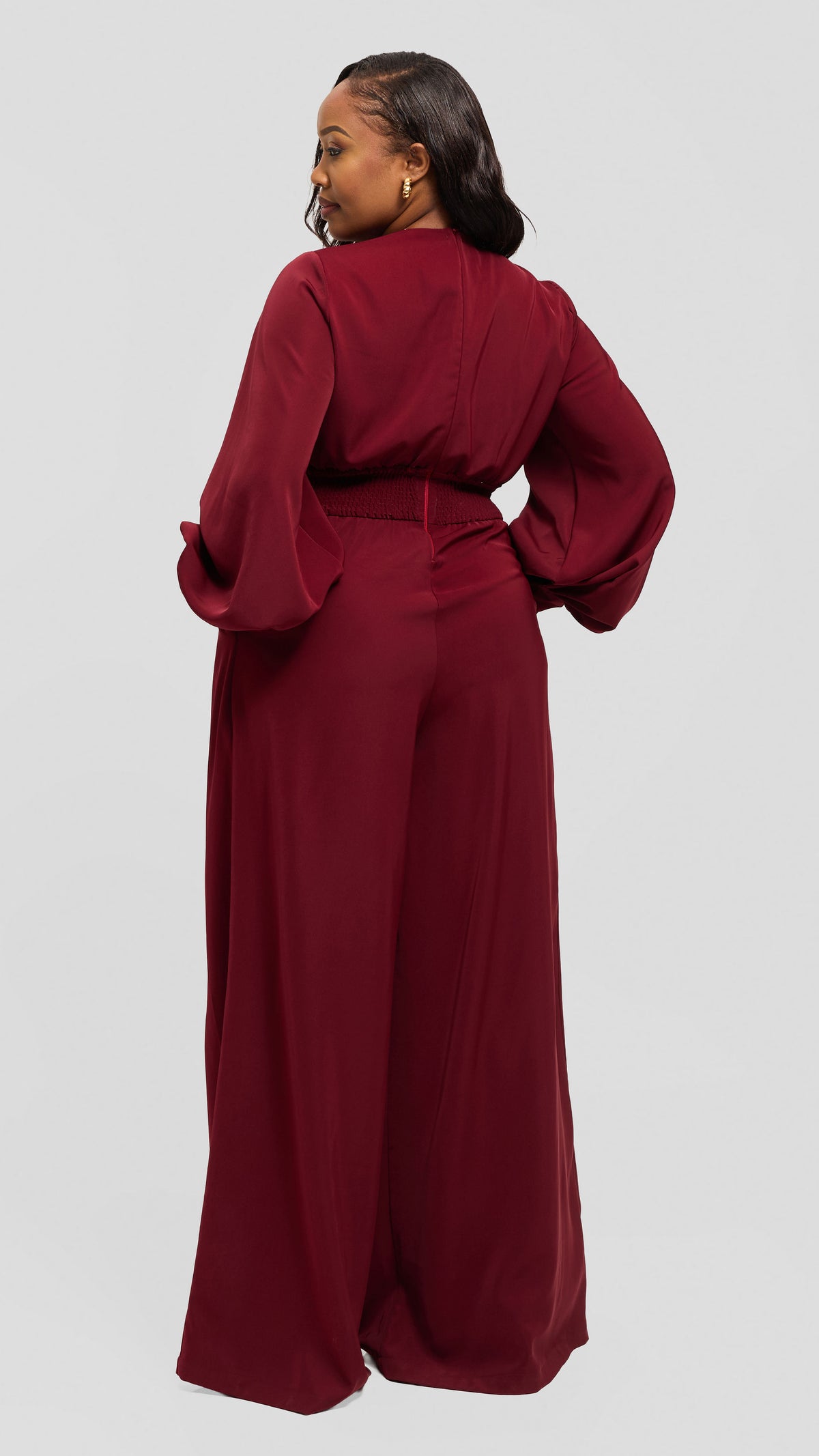 Nova Wide Leg Jumpsuit - Burgundy