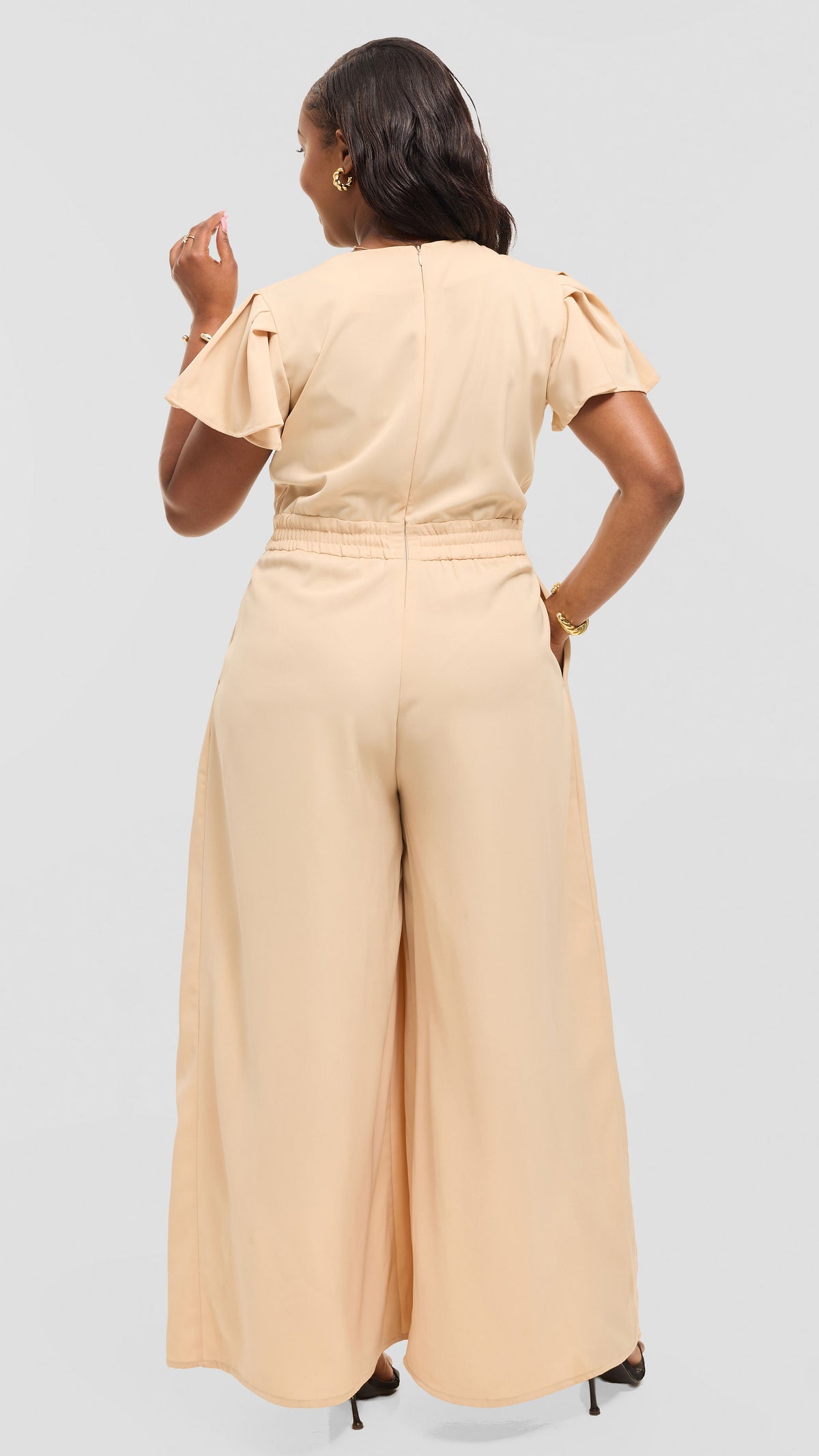 Ela Wide-Leg Jumpsuit - Soft Beige