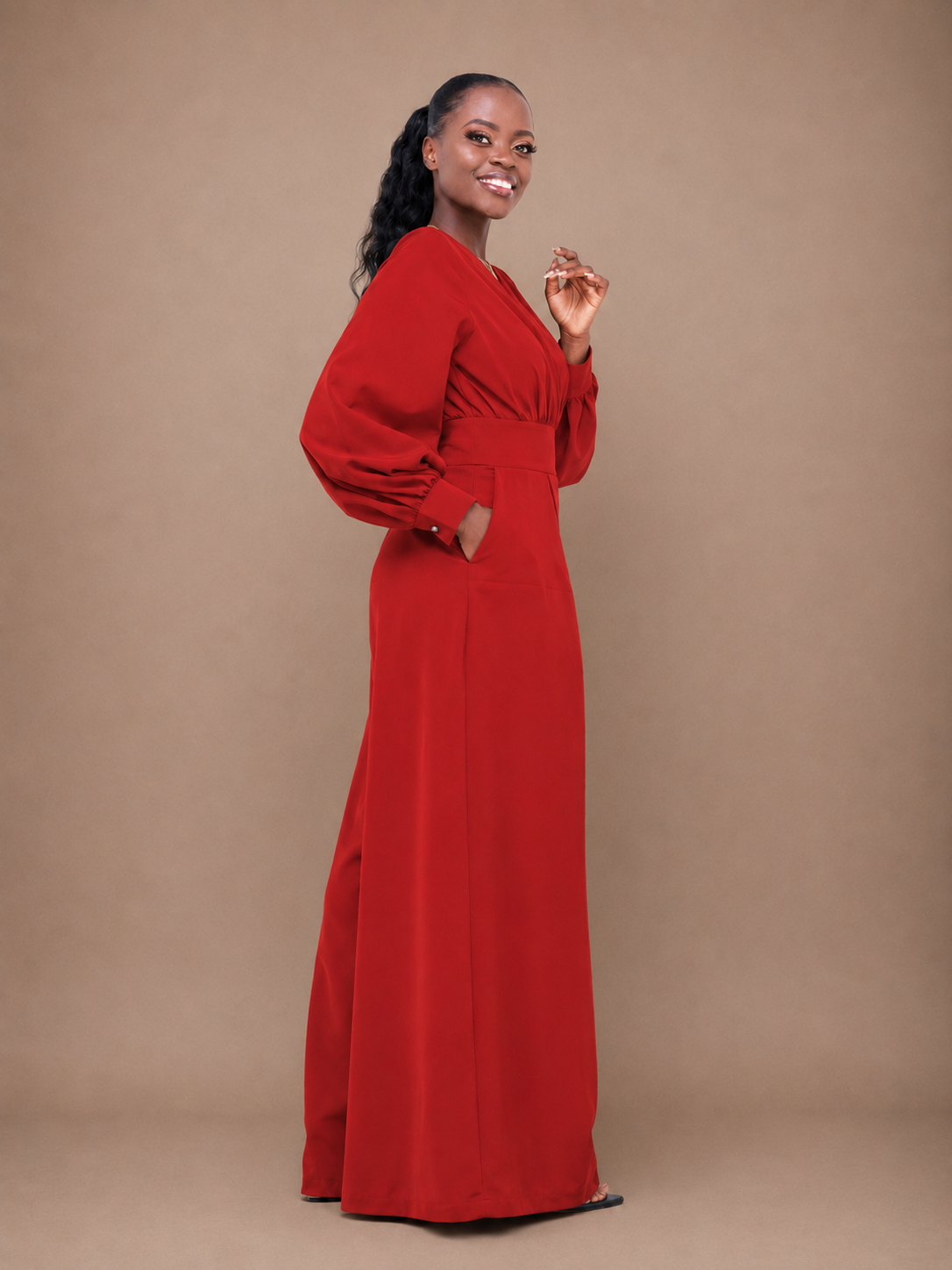 Nova Wide Leg Jumpsuit - Rust Brown