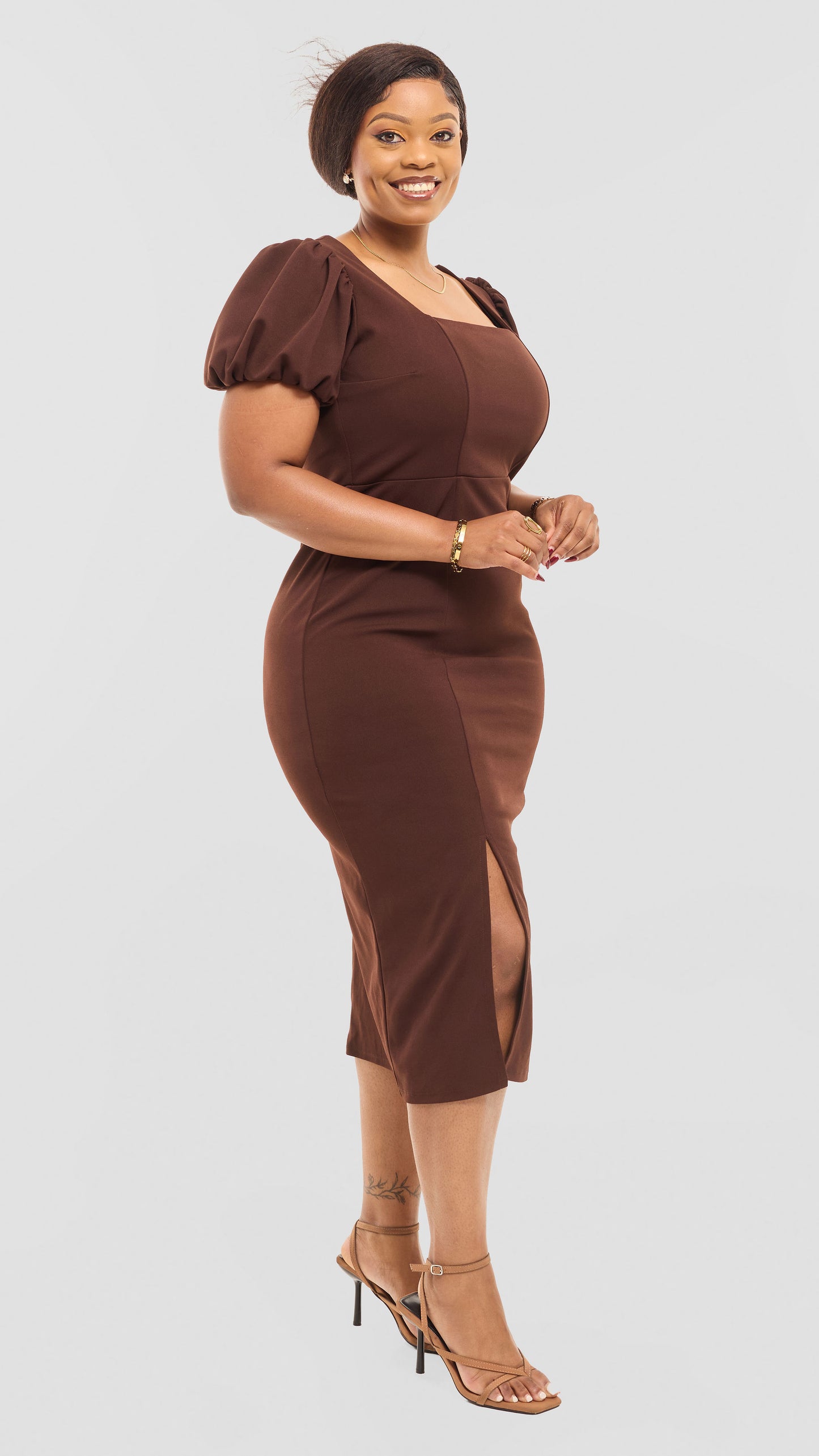 Selene Dress - Chocolate Brown