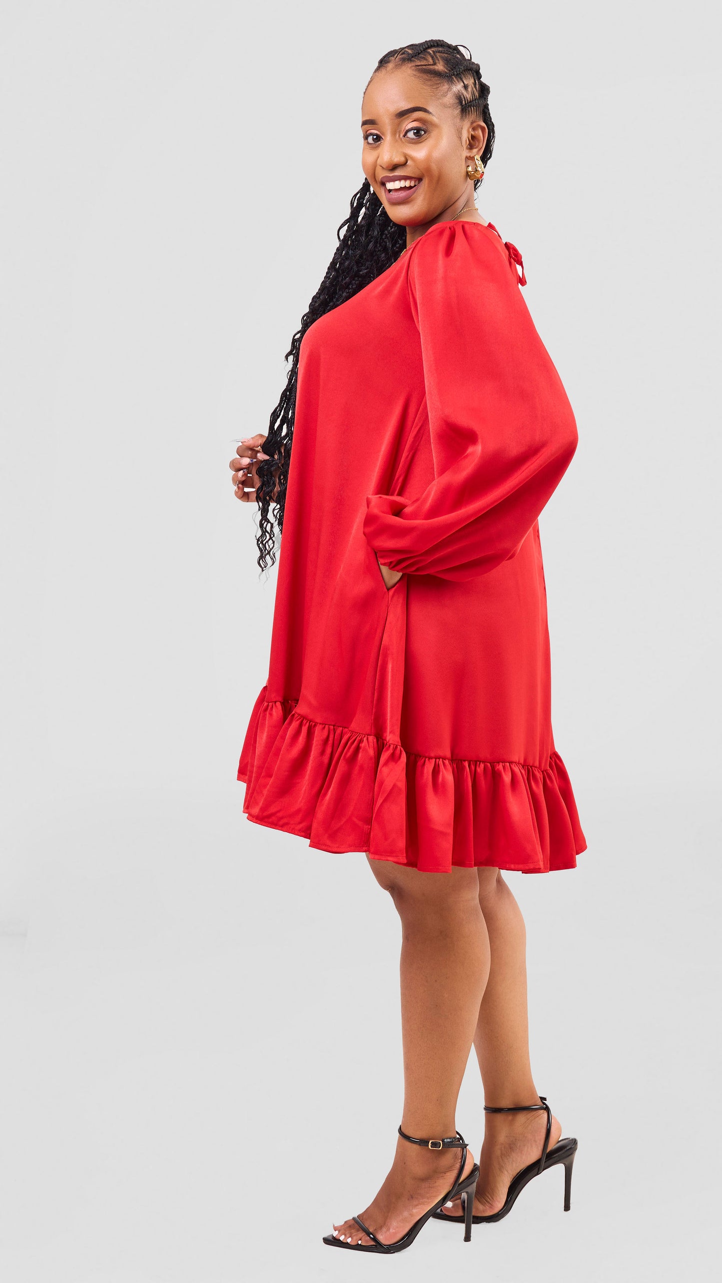 Valerie Shift Dress - Red