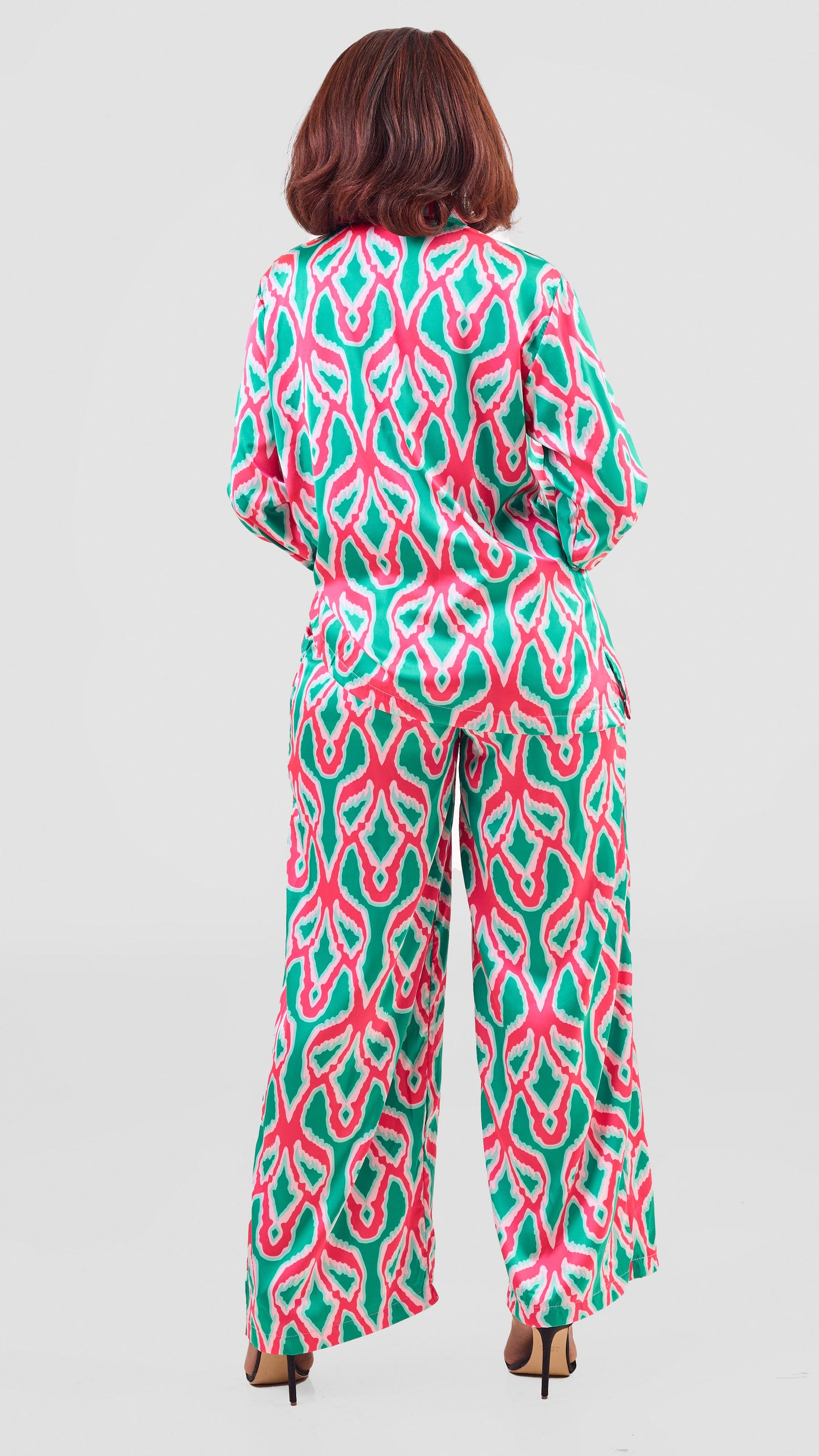 Lulu Two Piece Set - Abstract Red and Green Print