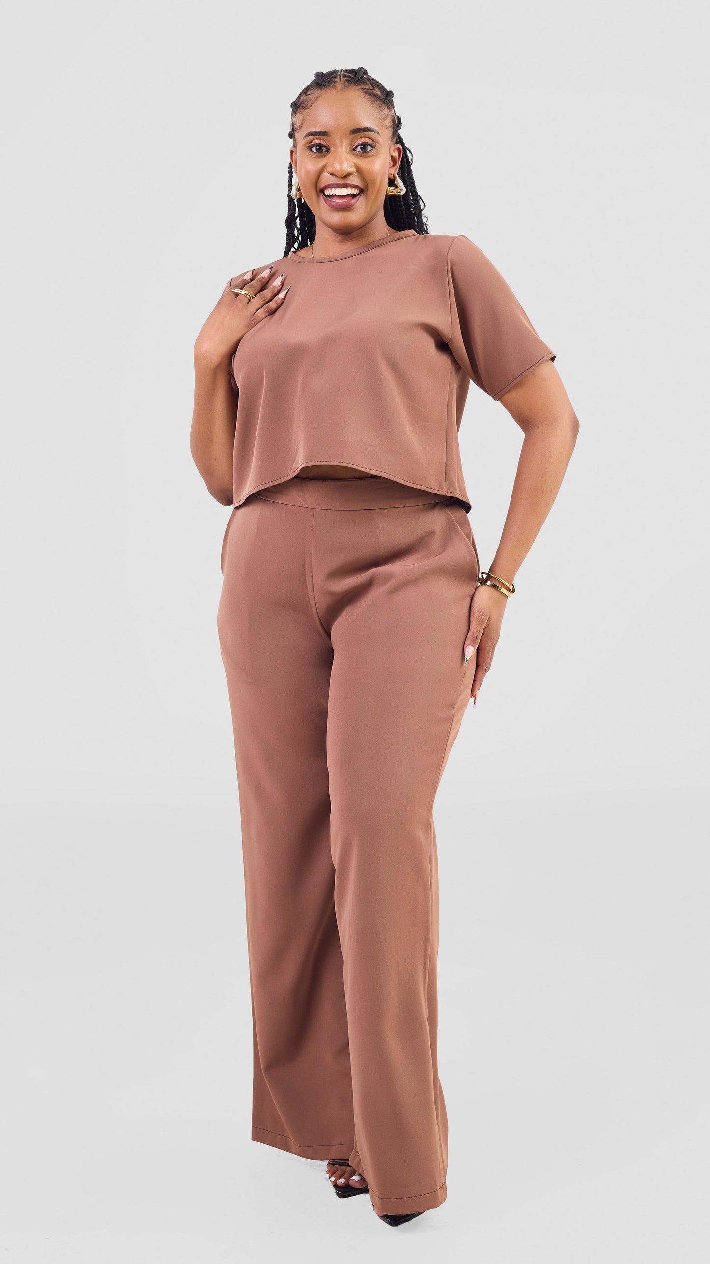 Zaria Two Piece Set - Chocolate