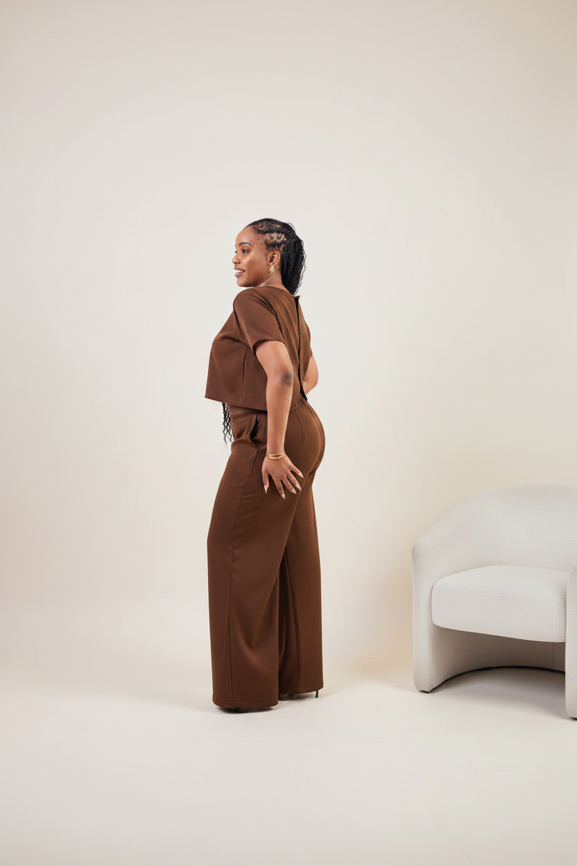 Zaria Two Piece Set - Chocolate Brown