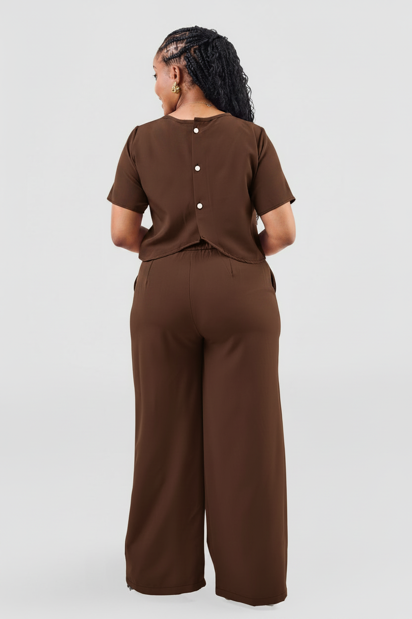 Zaria Two Piece Set - Chocolate Brown