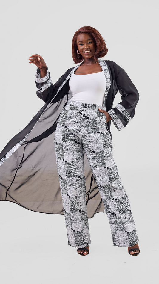 Vivienne Floral Two-piece Set - Contemporary Black and White Print