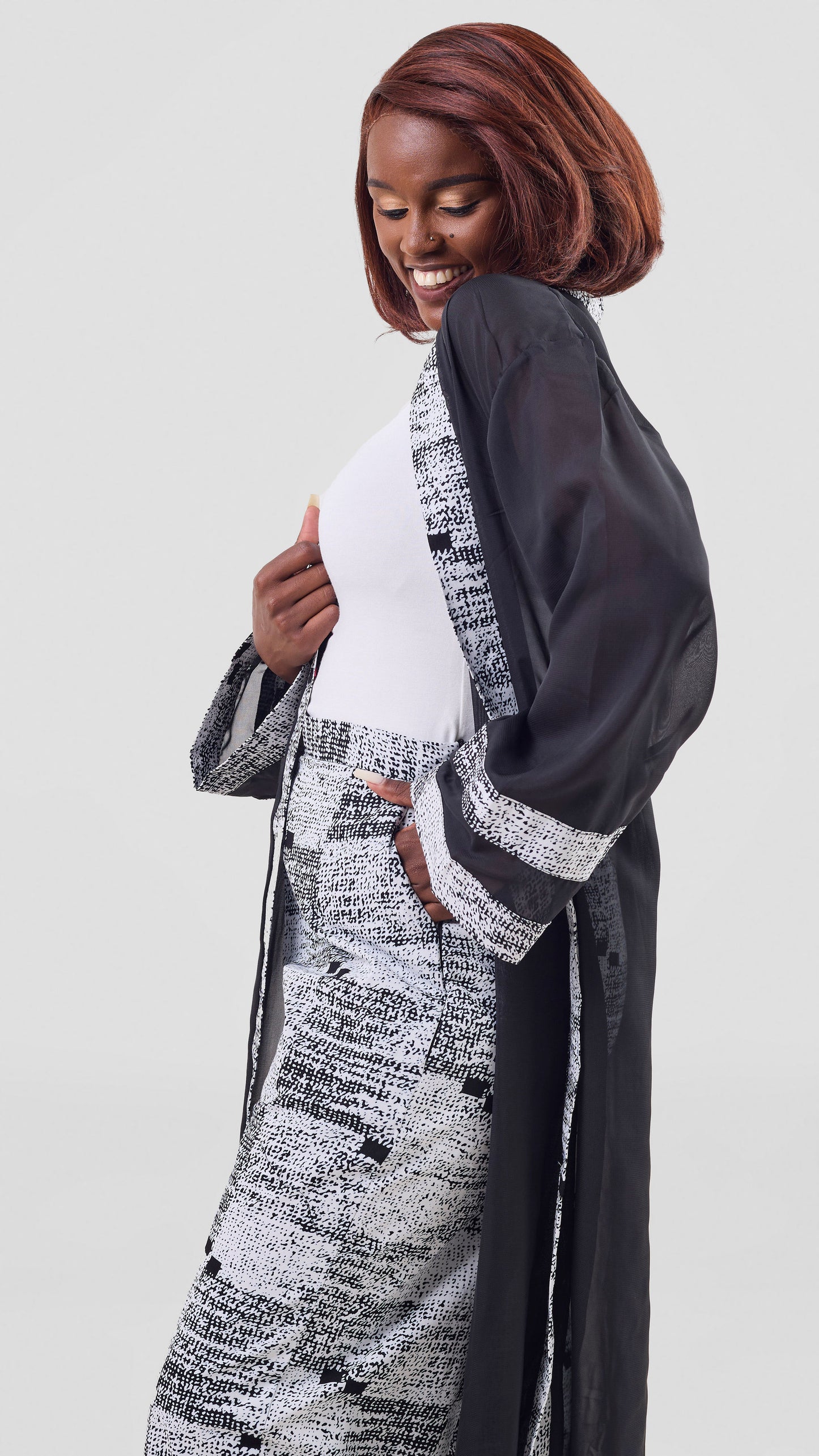 Vivienne Floral Two-piece Set - Contemporary Black and White Print