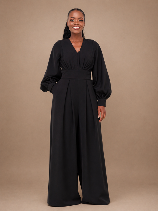 Nova Wide Leg Jumpsuit - Black