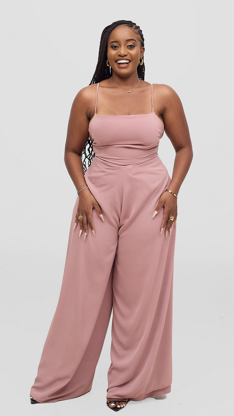 Amara Wrap Jumpsuit - Blush Pink