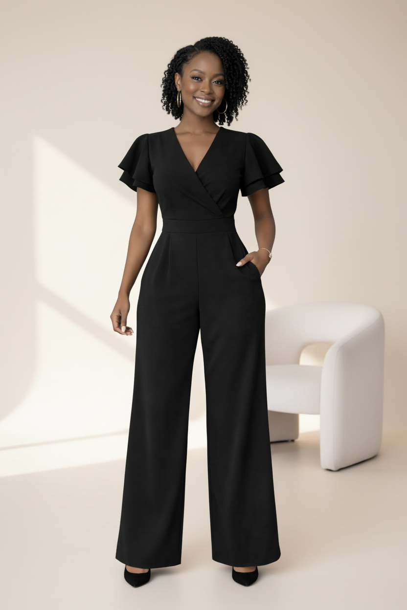 Ela Wide-Leg Jumpsuit - Black