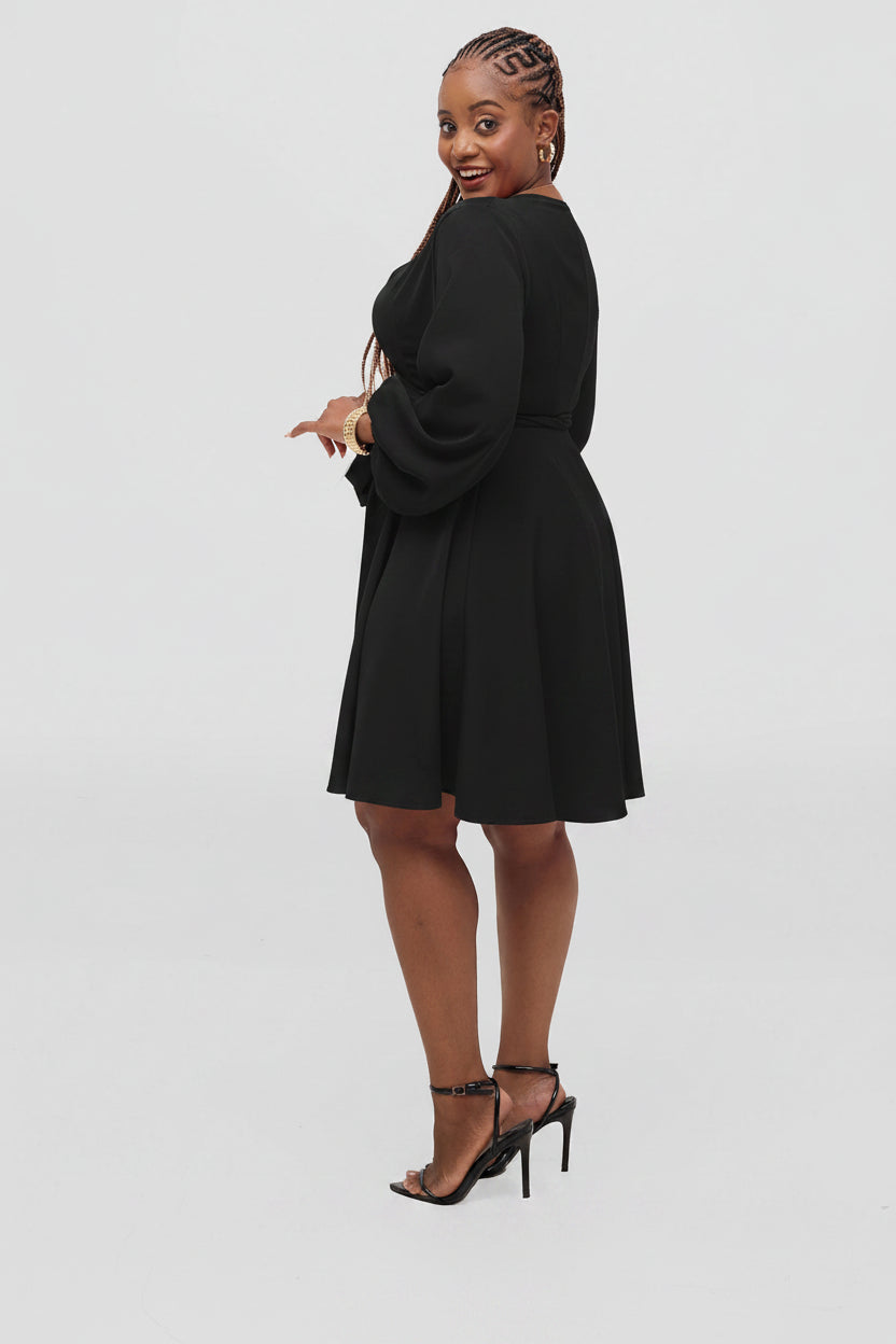 Adele Wrap Dress - Black