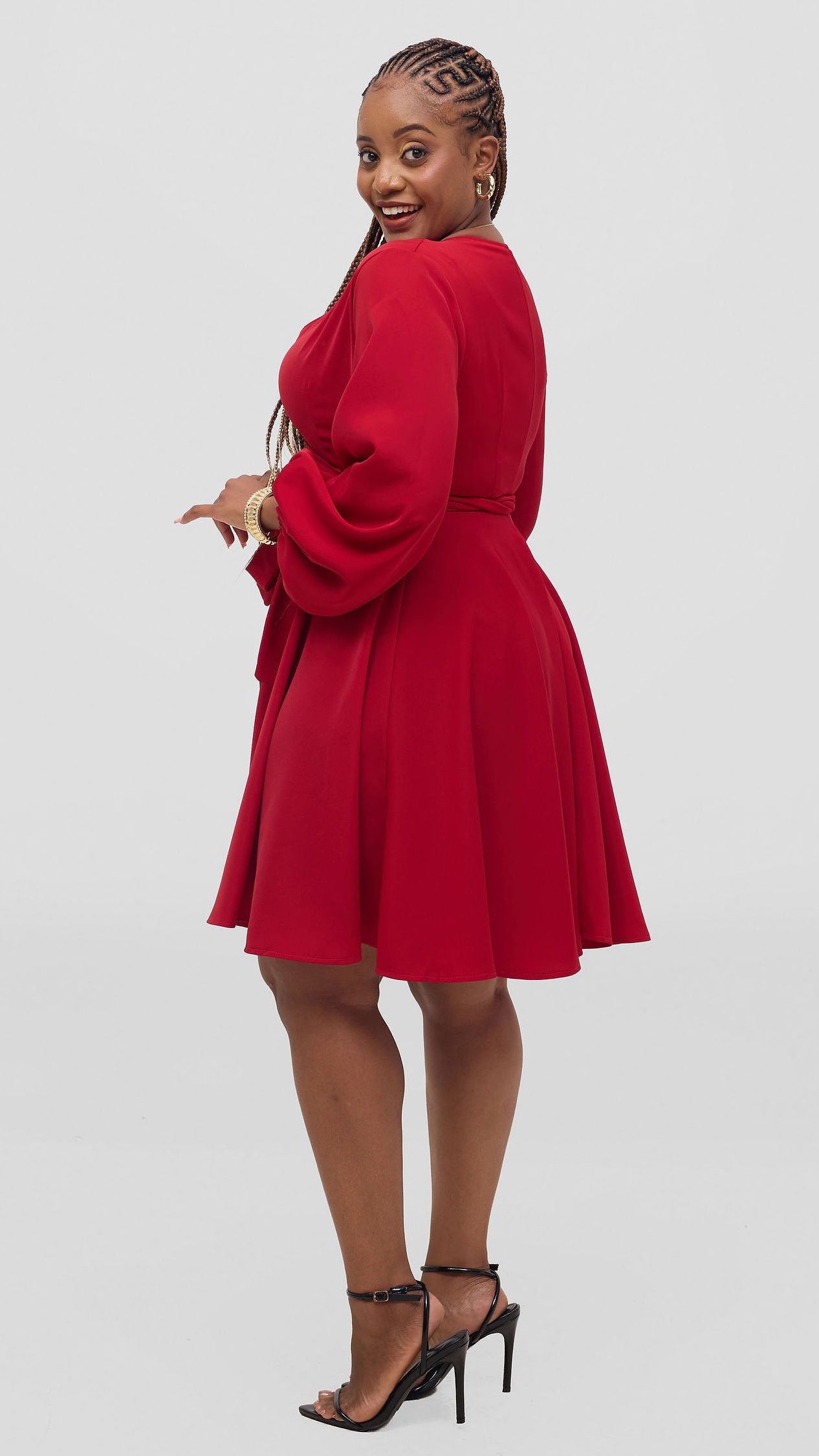 Adele Wrap Dress - Red