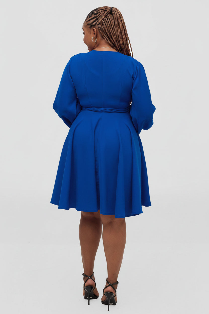 Adele Wrap Dress - Royal Blue