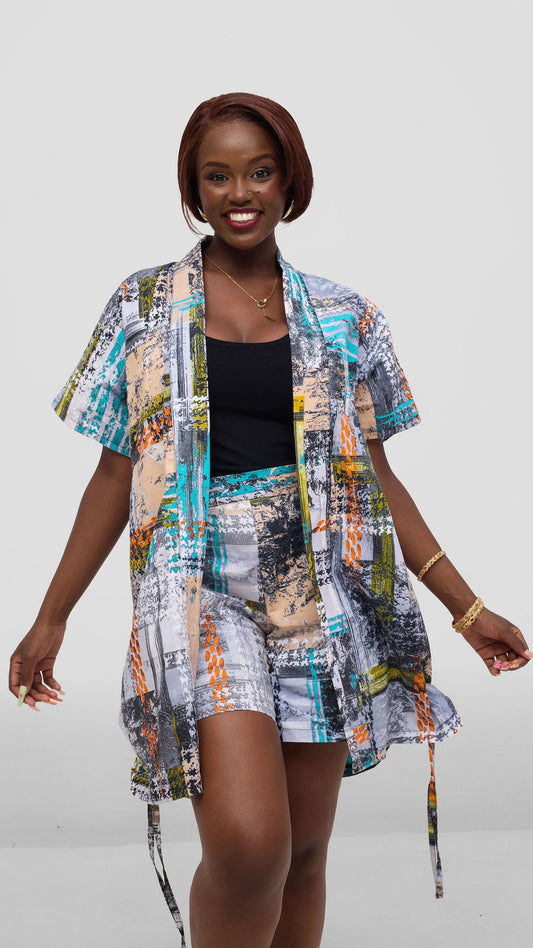 Asiya Pant Set - Abstract Short Set Print