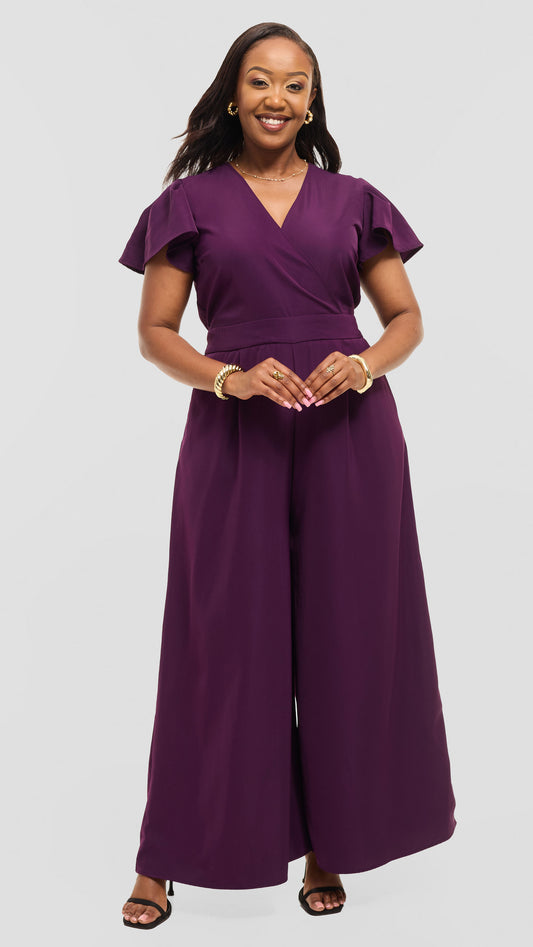Ela Wide-Leg Jumpsuit - Blackcurrent