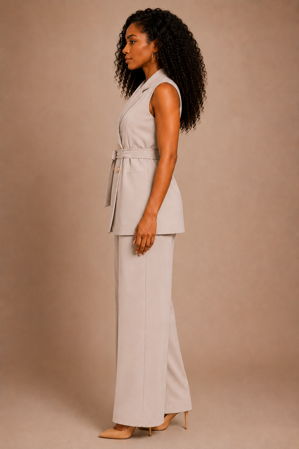 The Victoria Wide-Leg Pants - soft Beige