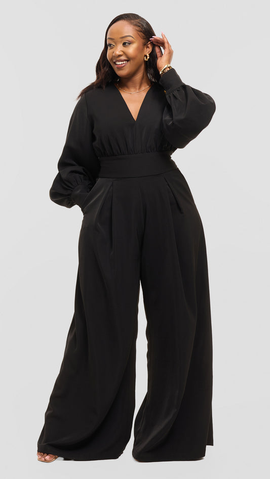 Nova Wide Leg Jumpsuit - Black
