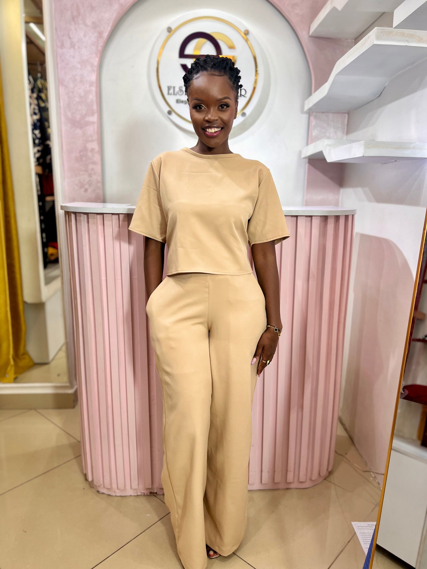 Zaria Two Piece Set - Beige