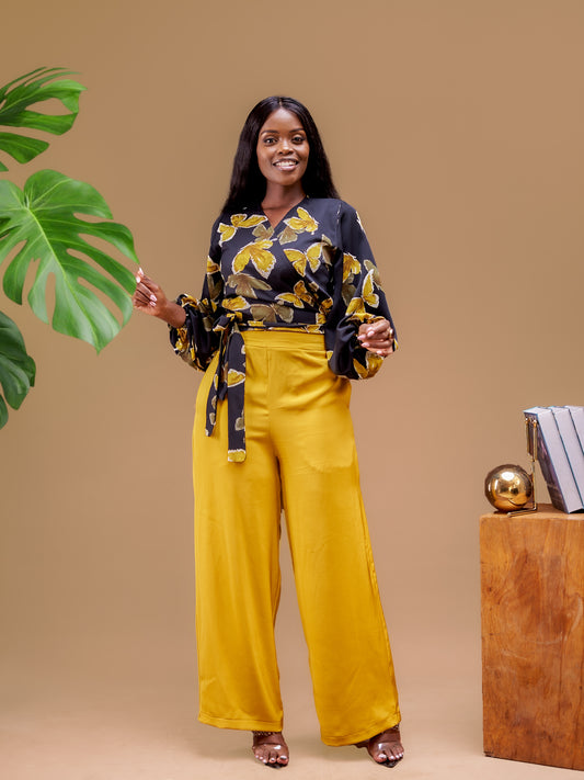 Jasmine Wrap Set - Golden Bloom Print