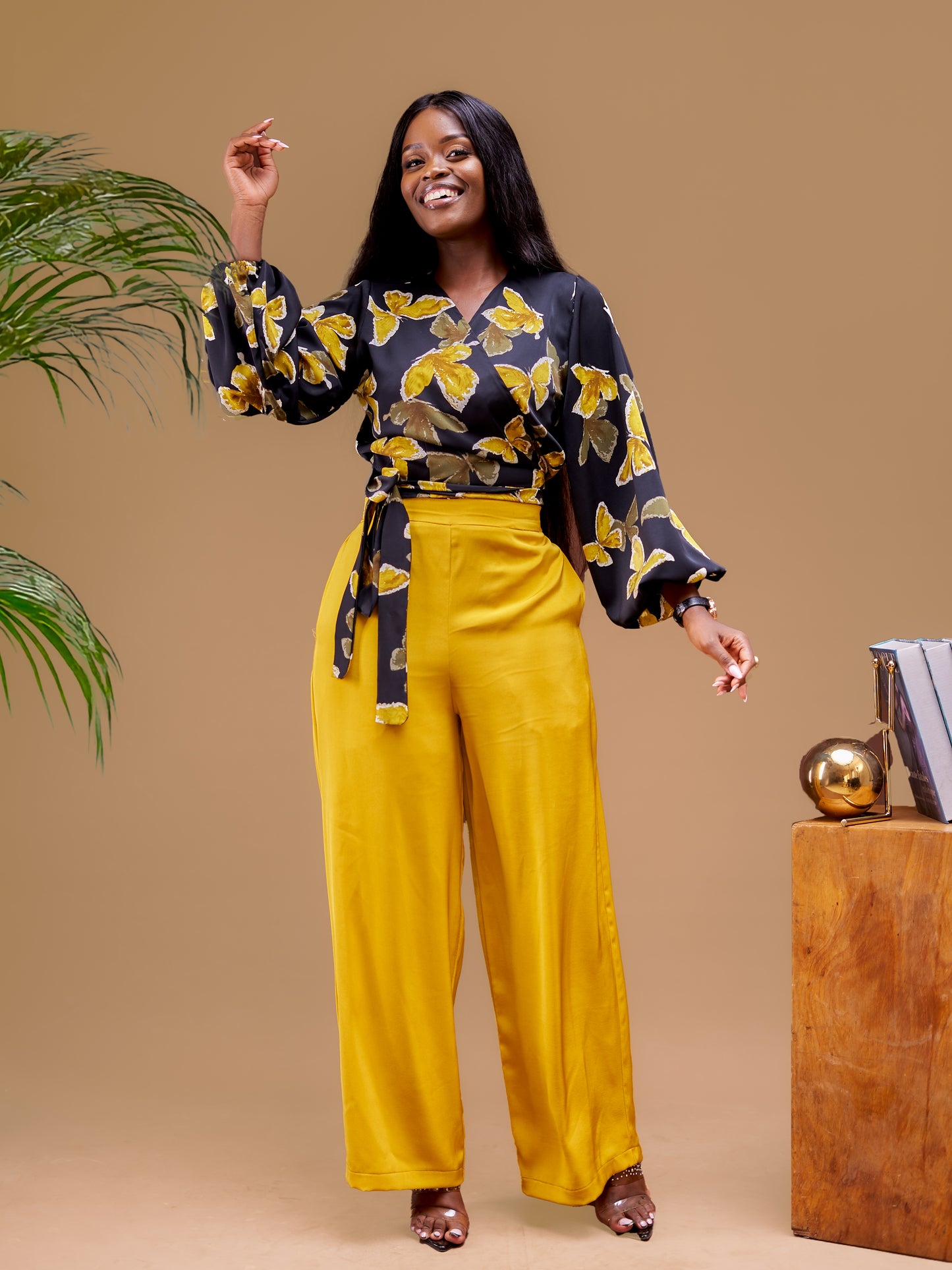 Jasmine Wrap Set - Golden Bloom Print