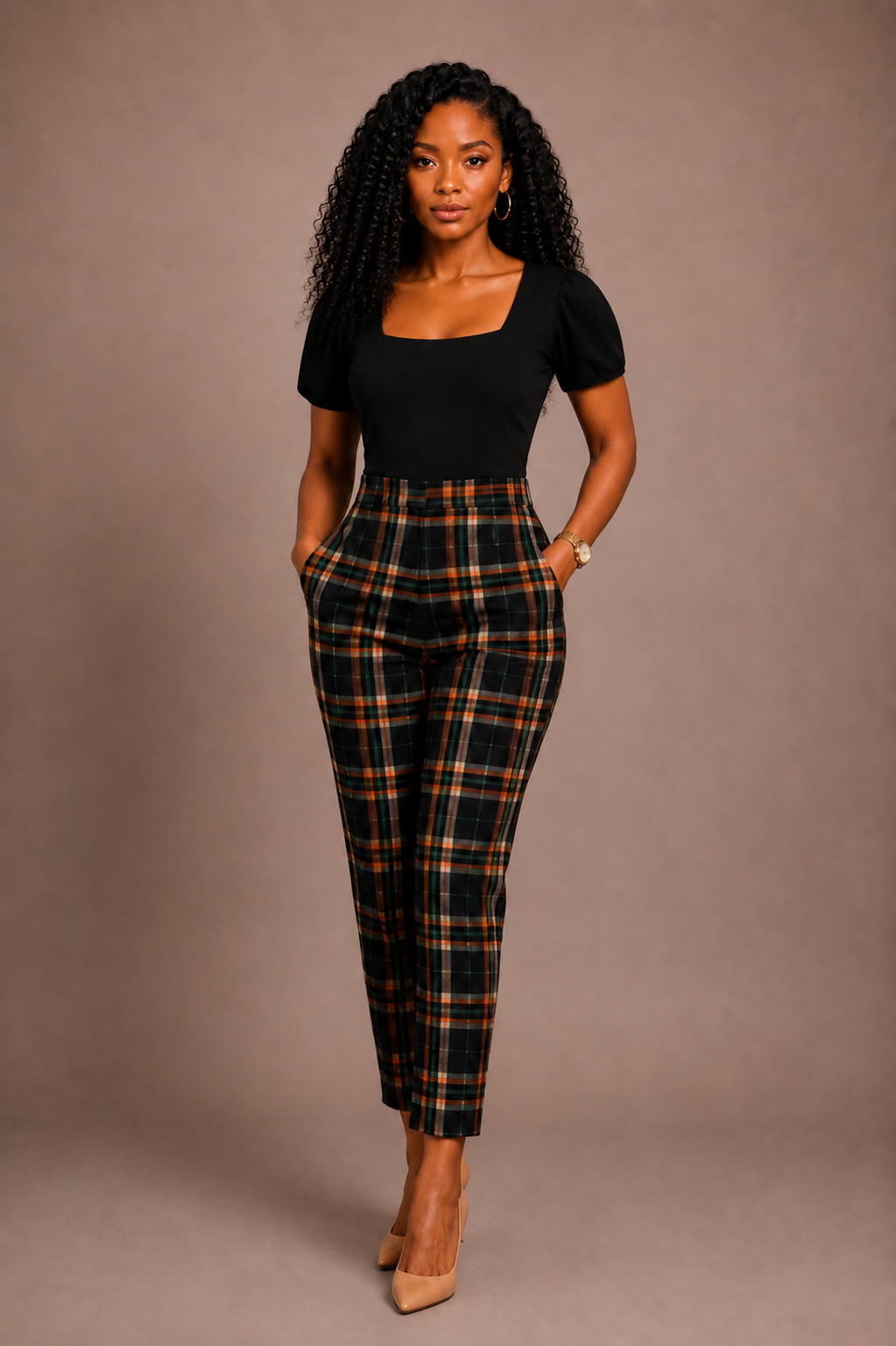 Joeline Official Pants- Checked