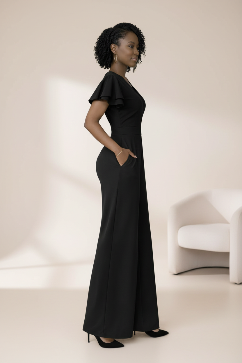 Ela Wide-Leg Jumpsuit - Black