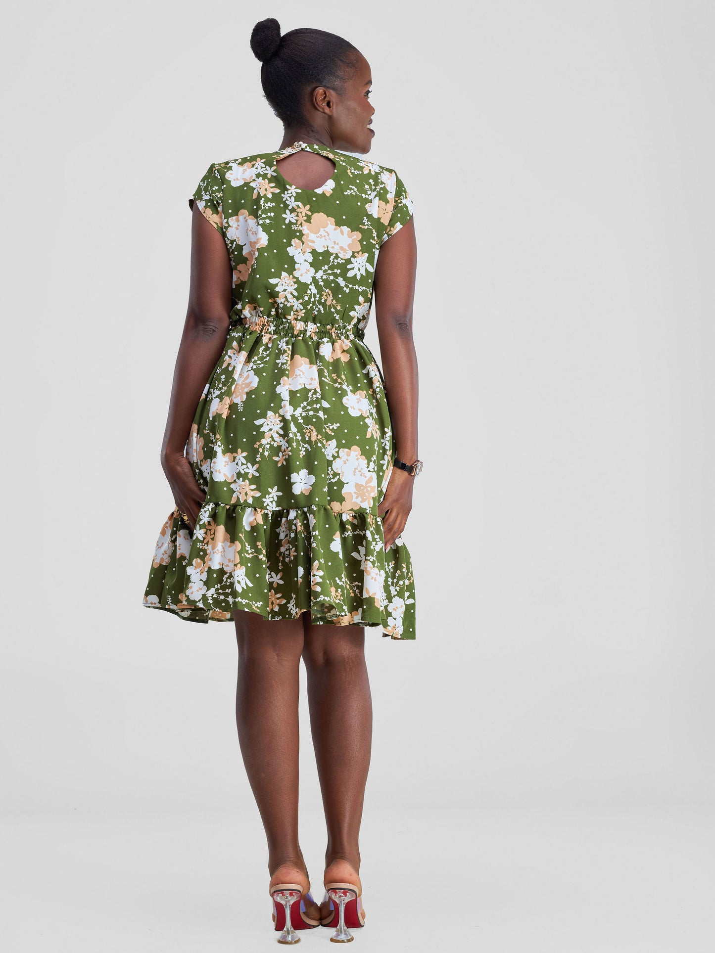 Ivy Floral Dress - Green Print