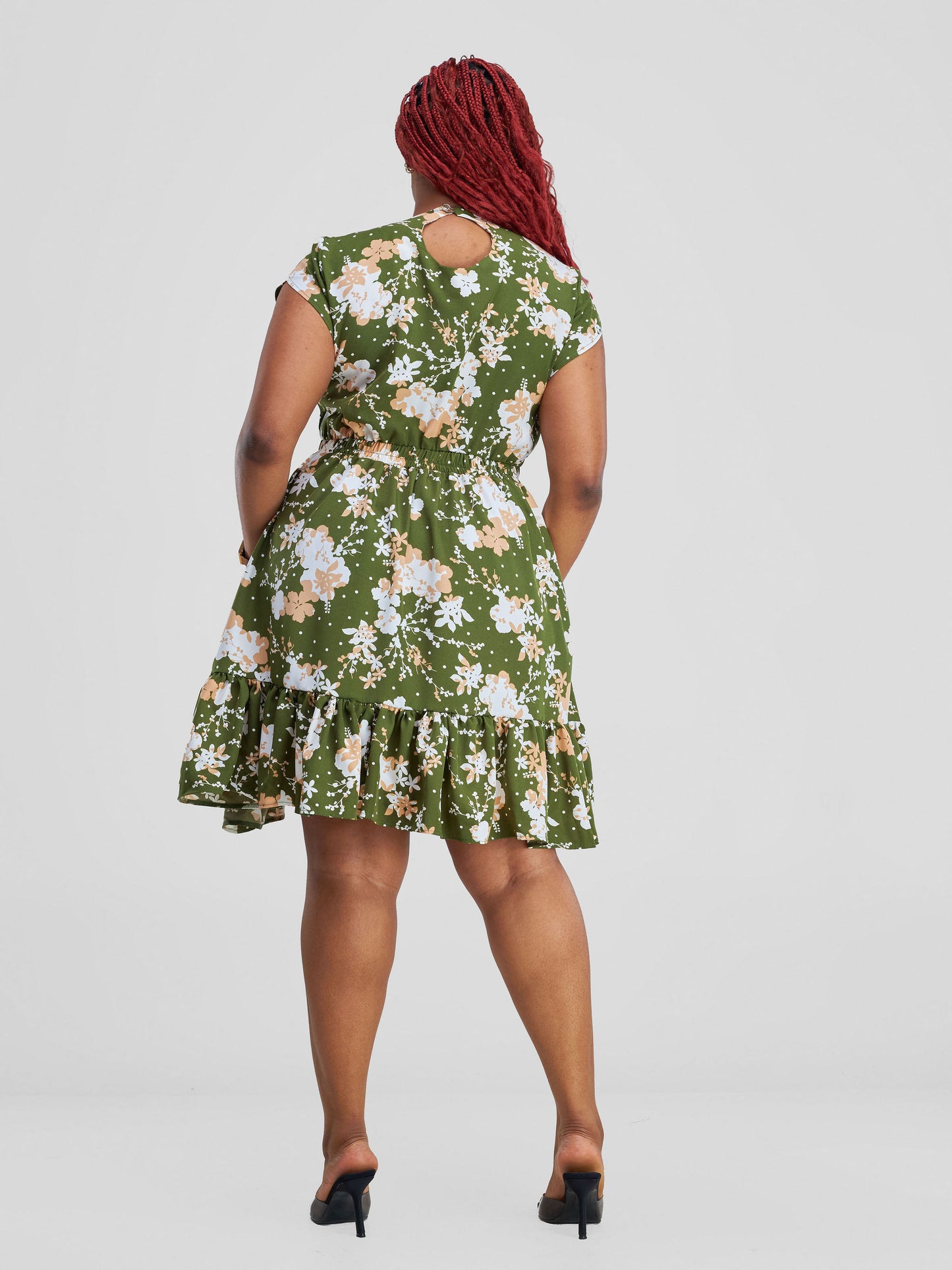 Ivy Floral Dress - Green Print