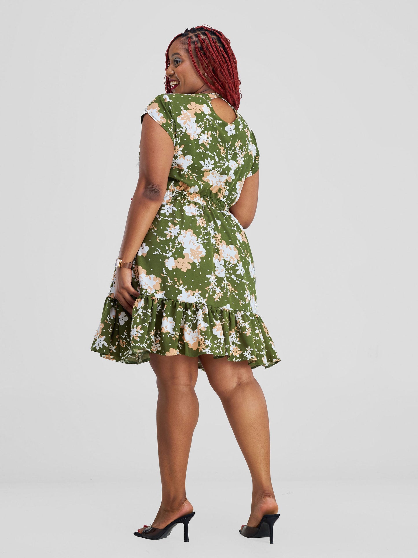 Ivy Floral Dress - Green Print