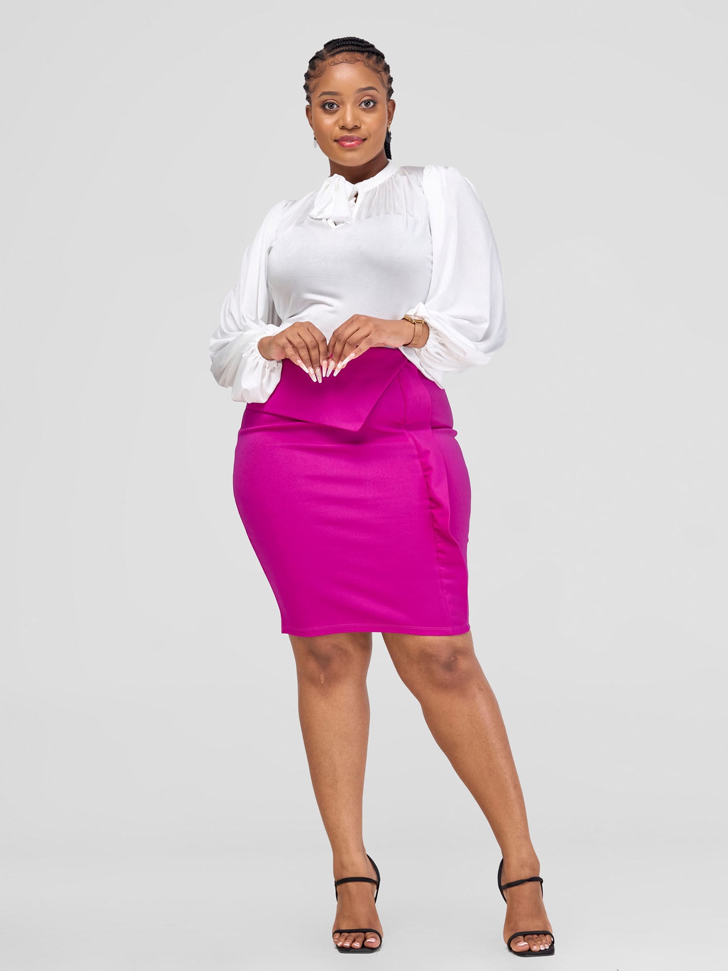 Lila Asymmetrical Skirt - Fuchsia