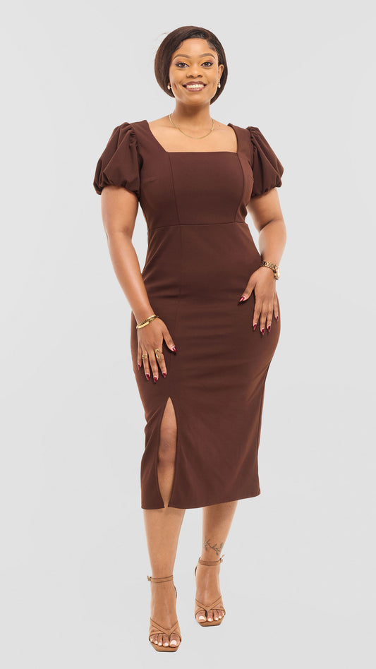 Selene Dress - Chocolate Brown