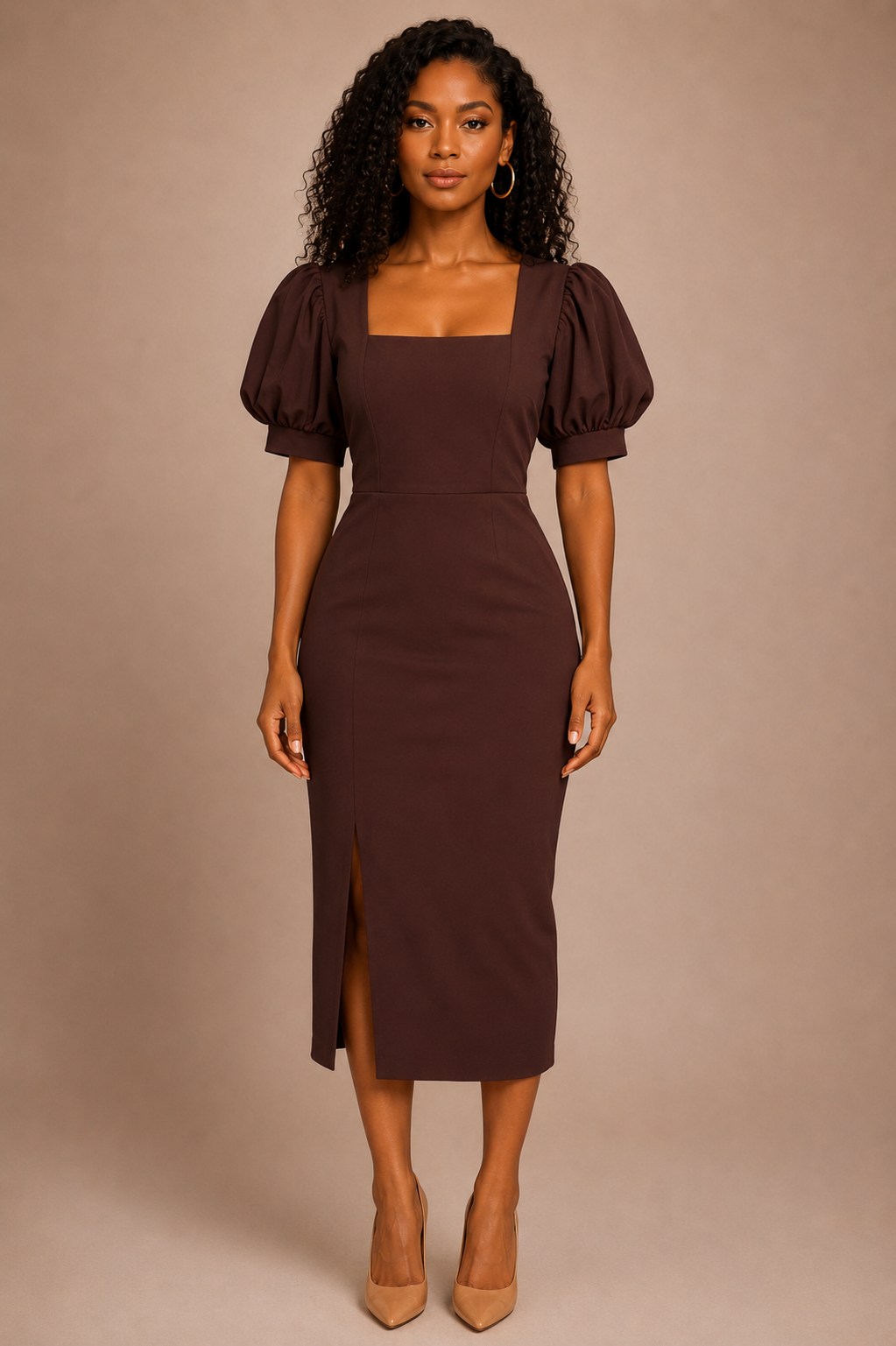 Selene Dress - Chocolate Brown