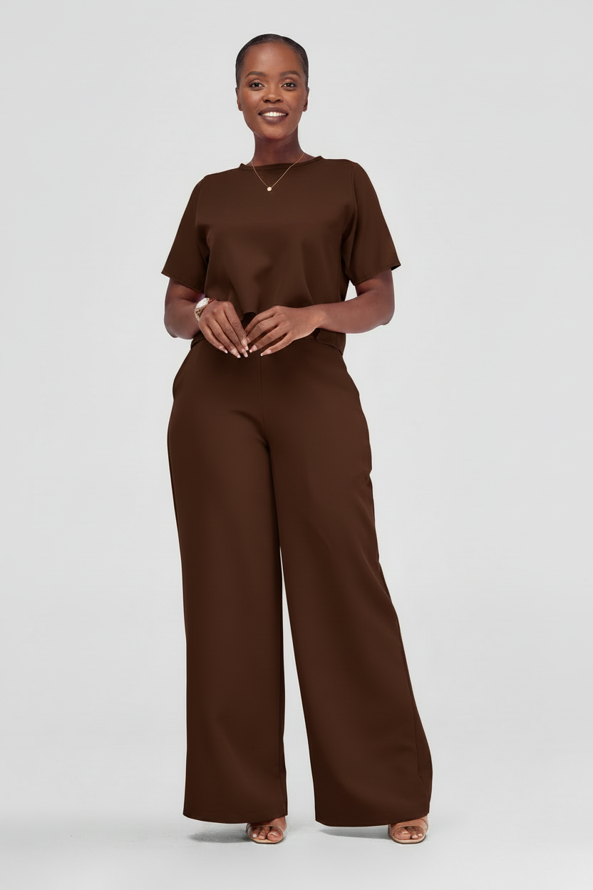 Zaria Two Piece Set - Chocolate Brown
