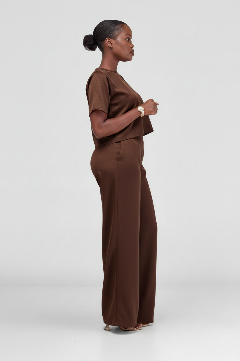 Zaria Two Piece Set - Chocolate Brown