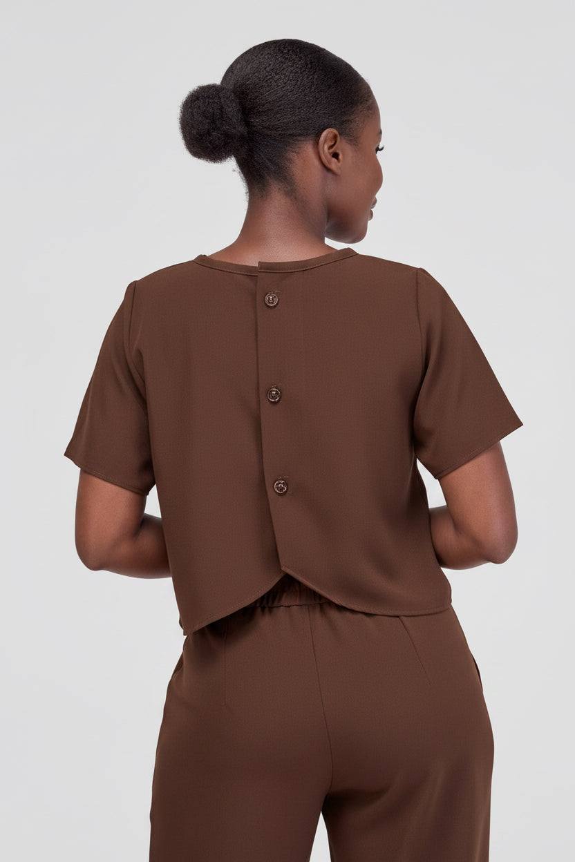 Zaria Two Piece Set - Chocolate Brown