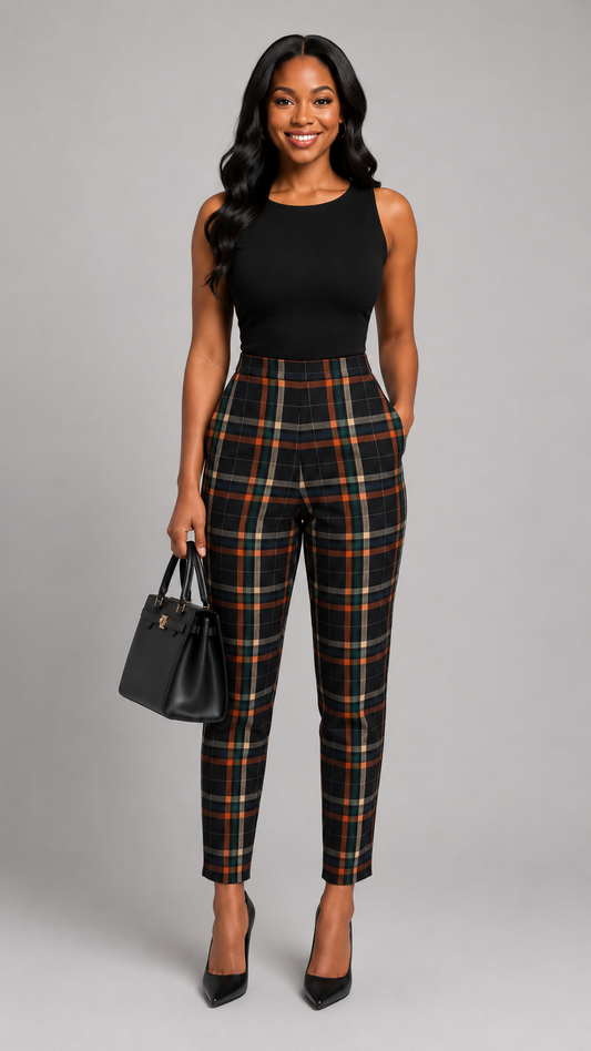 Joeline Official Pants- Checked