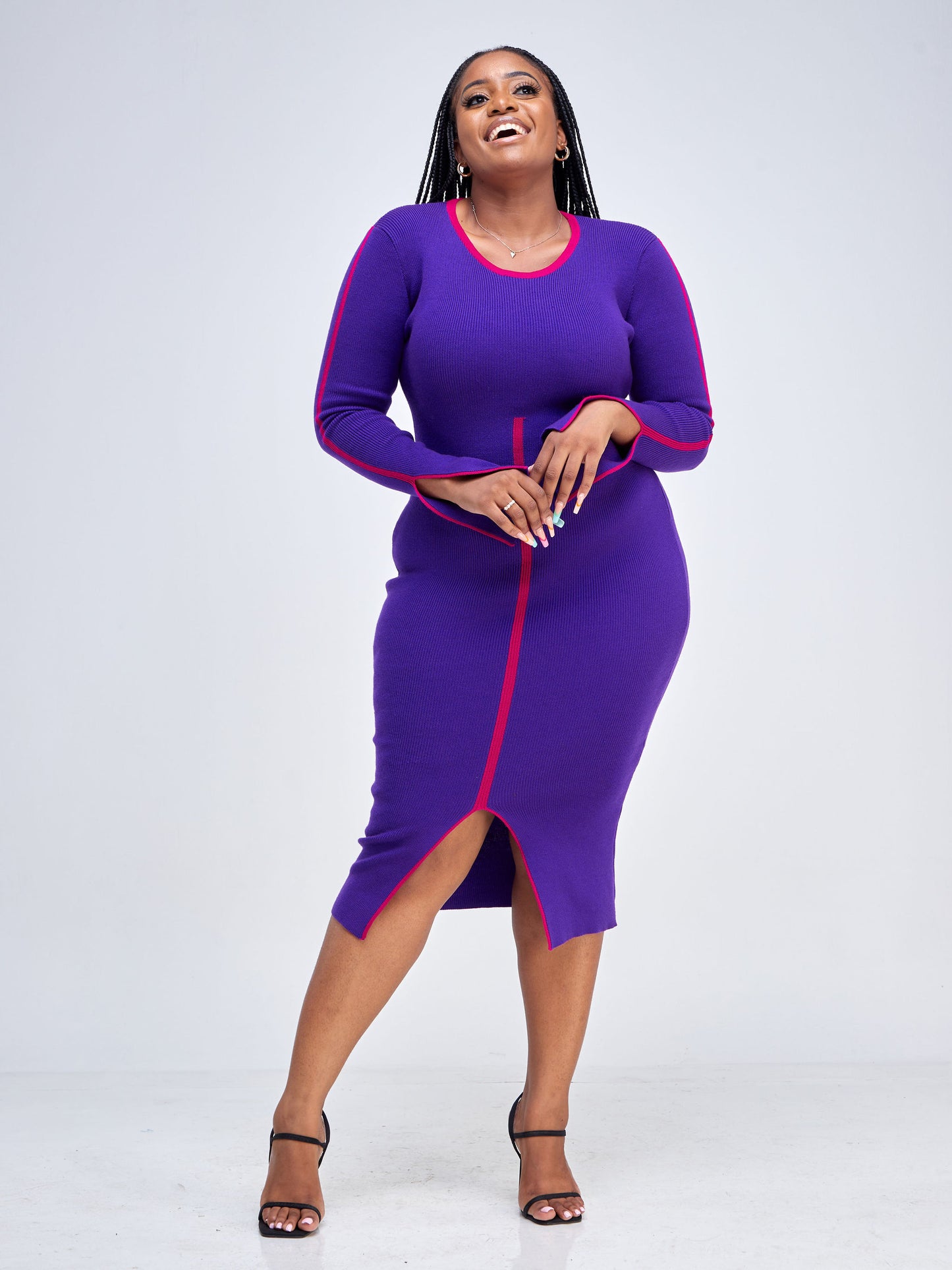 Zainabu Knit Dress - Purple