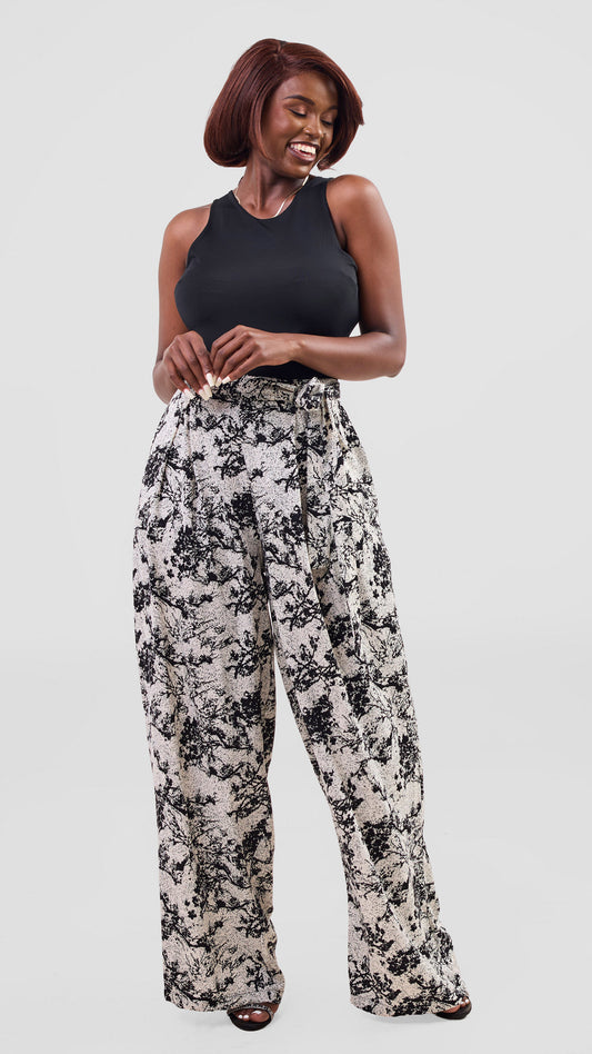 Kai Abstract Pants - White Print