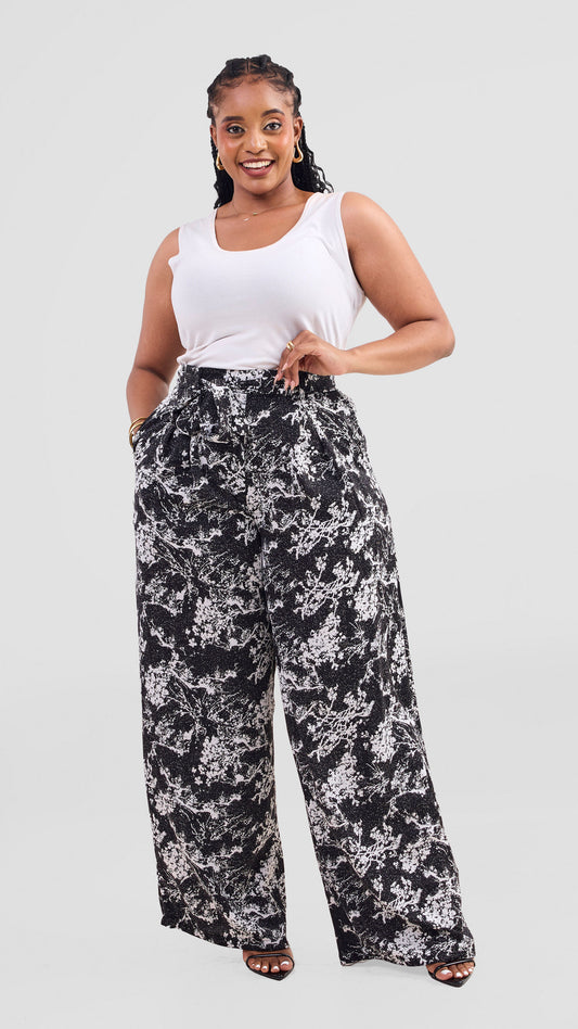 Kai Abstract Pants - Black Print
